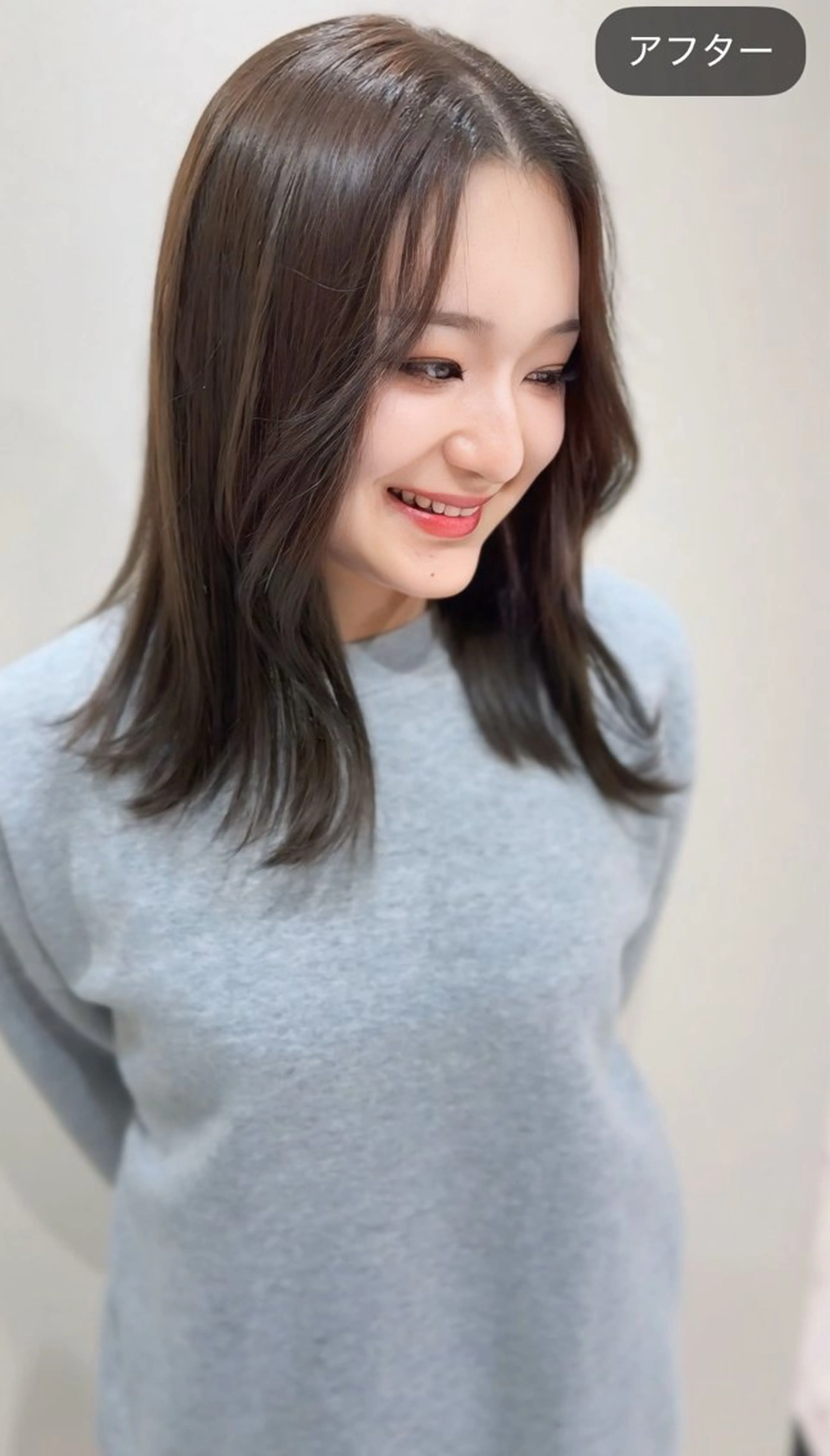 ミディアム カラー ブラウンカラー チョコレートブラウン ヘアカラー ワンホン×髪質改善 つのーか🩶‪🫧のヘアスタイル