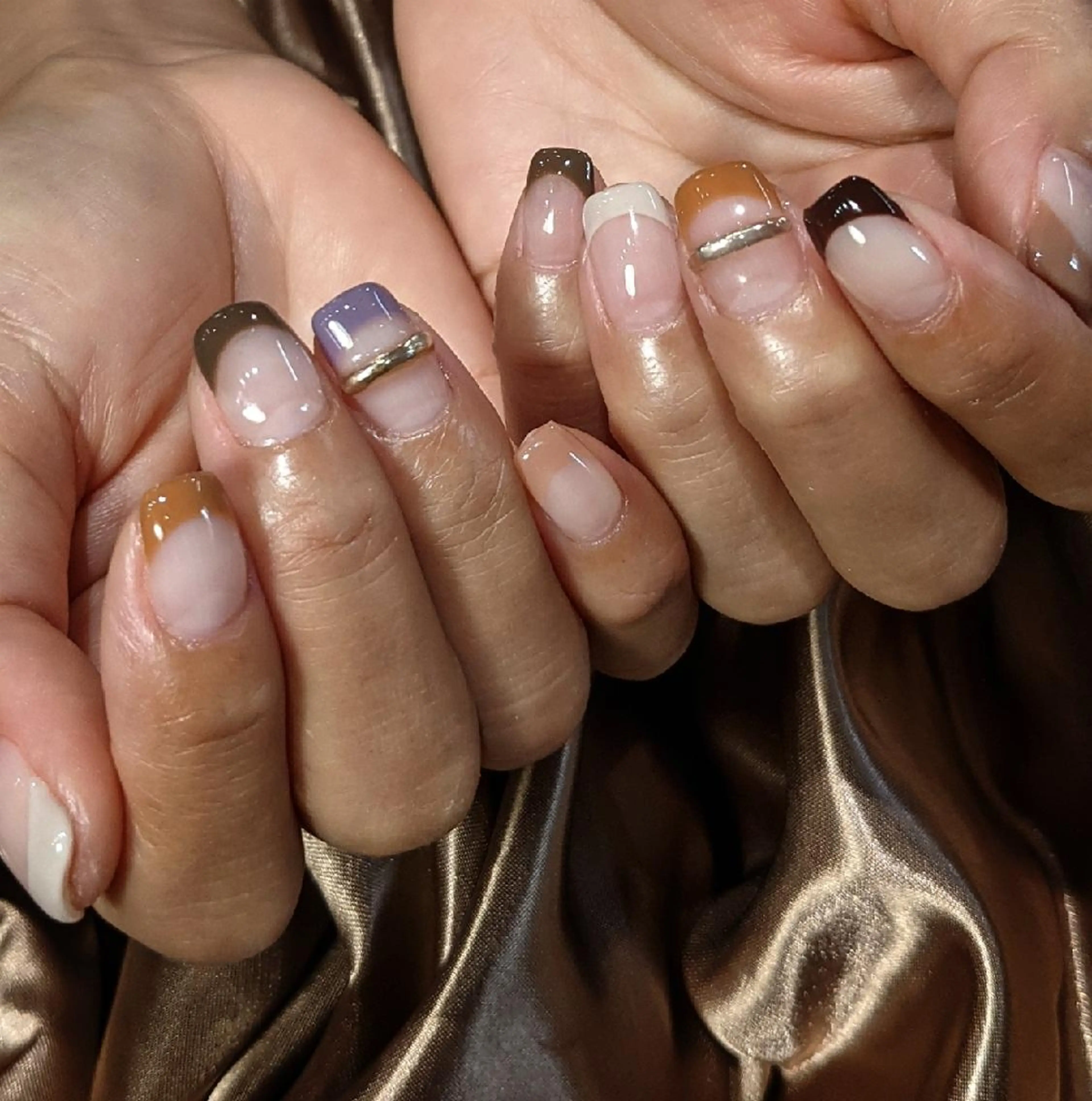 ネイル アートネイル フレンチネイル ニュアンスネイル スクエアネイル 2B__nails ニービー京都伏見区のネイルデザイン