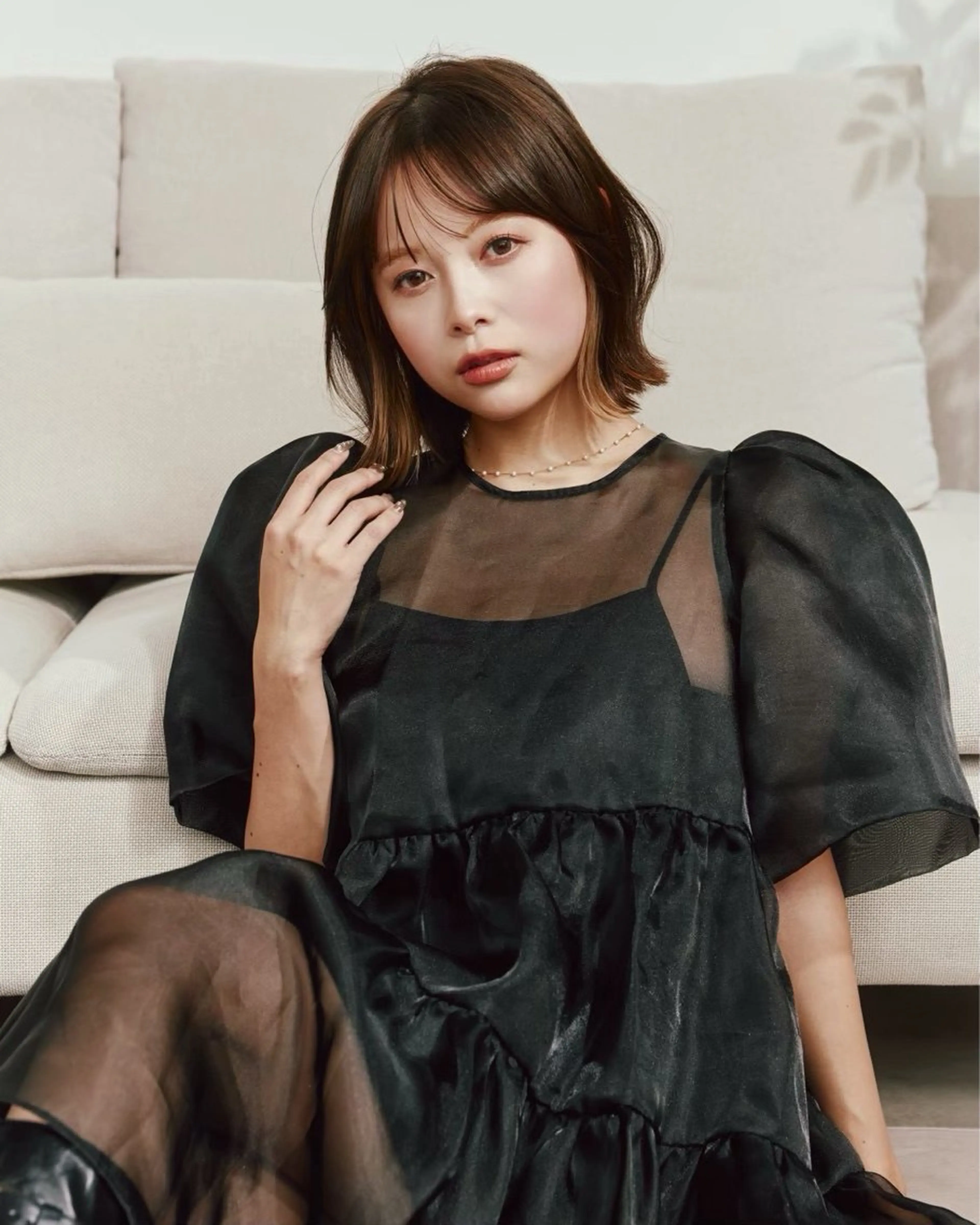 ミディアム ヘアカラー 🎀 うる艶透明感 カラー / 錦糸町のヘアスタイル