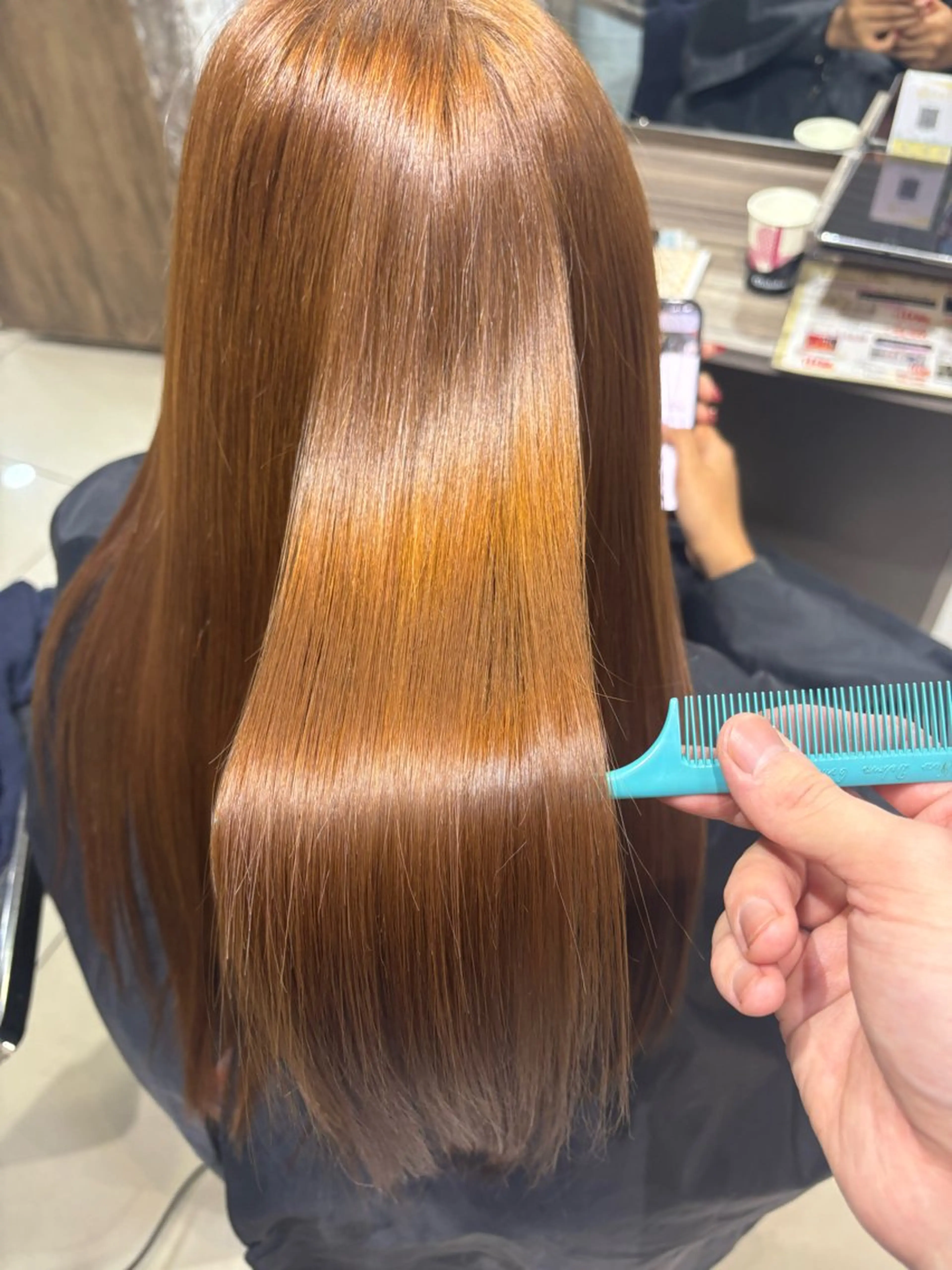 ロング カラー ハイトーンカラー 髪質改善 トリートメント フェザーパーマ/ ダブルカラー/藤田のヘアスタイル