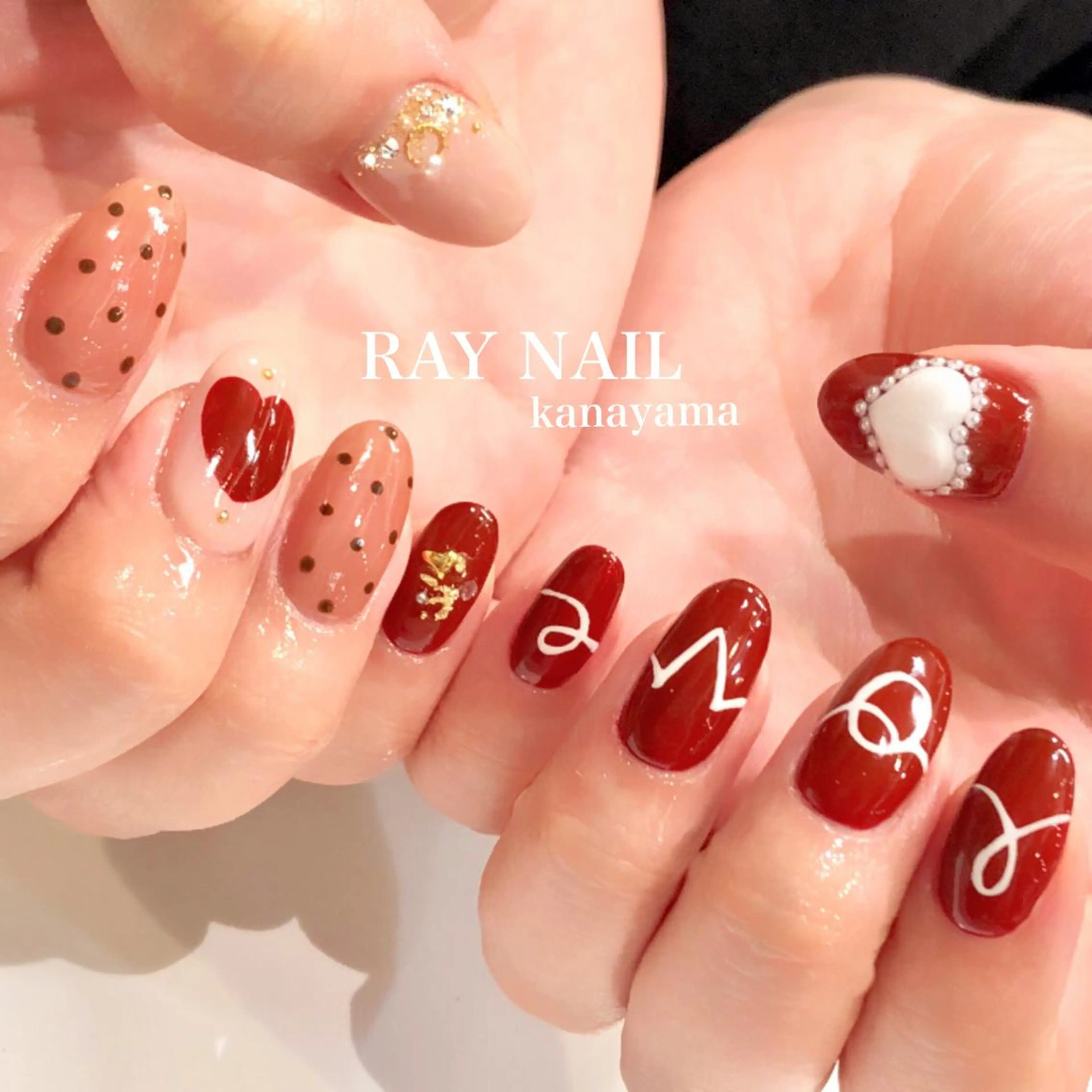 ネイル バレンタイン Arowa 伊田のネイルデザイン