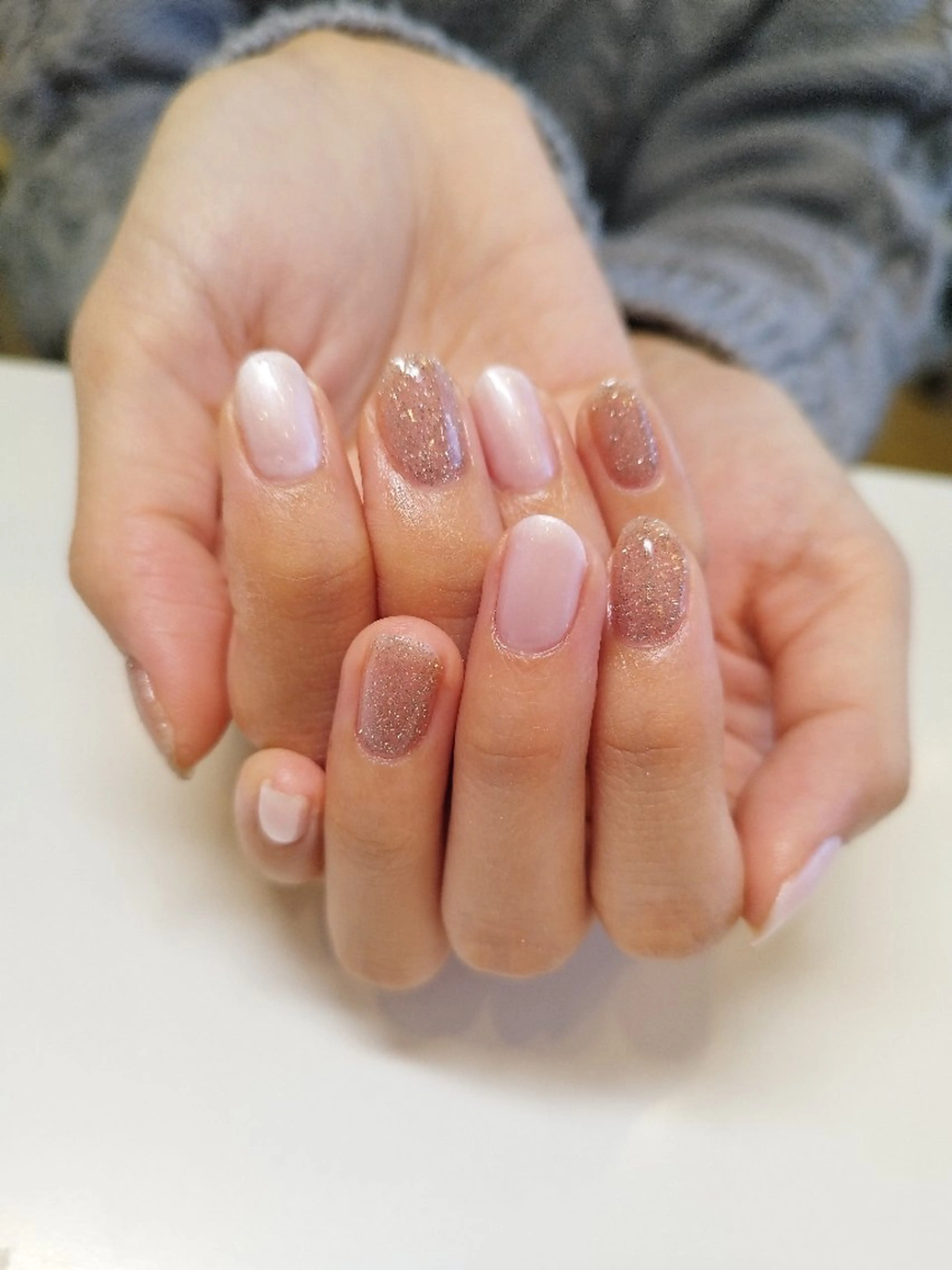 ネイル ラメ(グリッター) ピンク YOCO ネイルのネイルデザイン