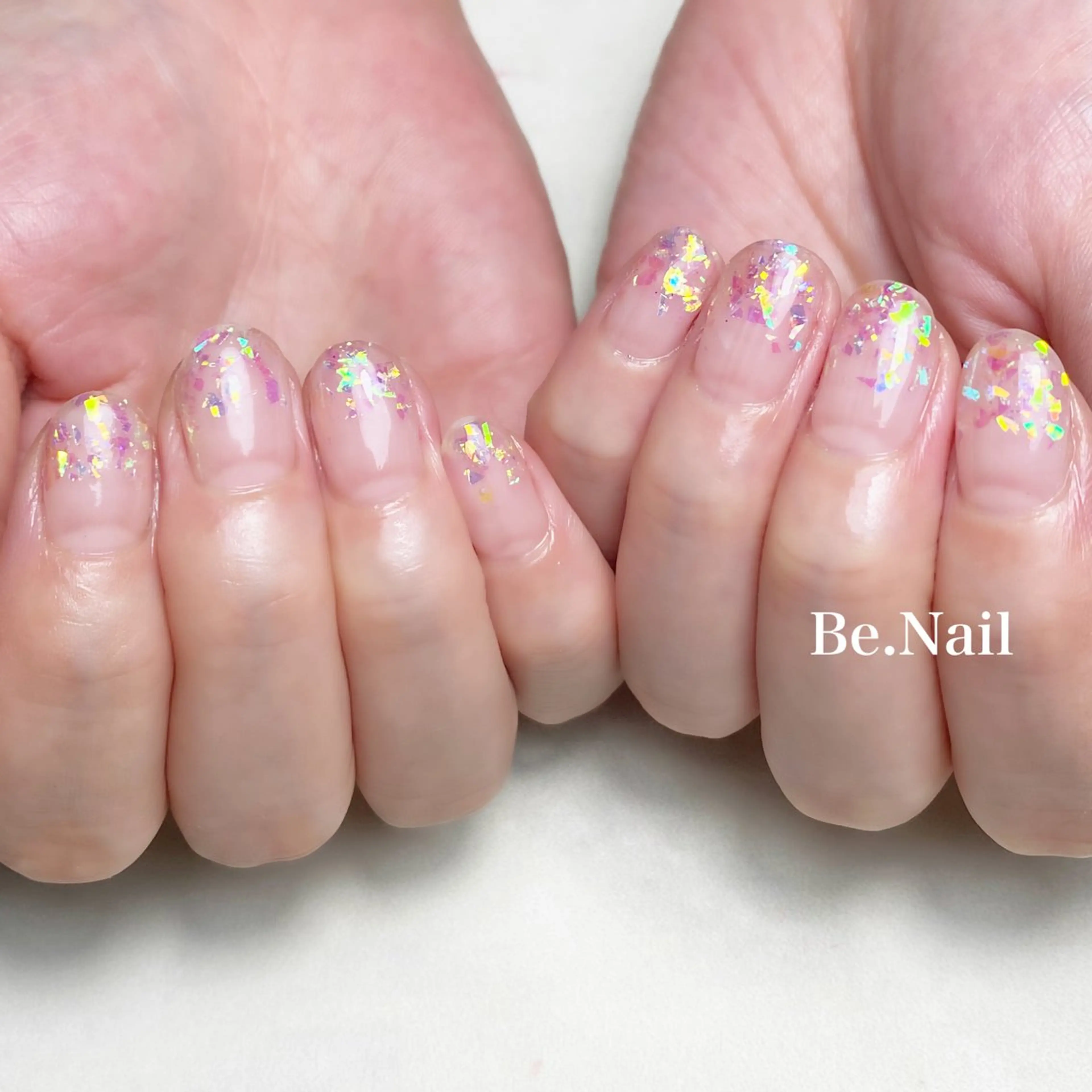 ネイル クリアネイル ジェルネイル ショートネイル シンプルネイル 夏ネイル Be. Nailのネイルデザイン