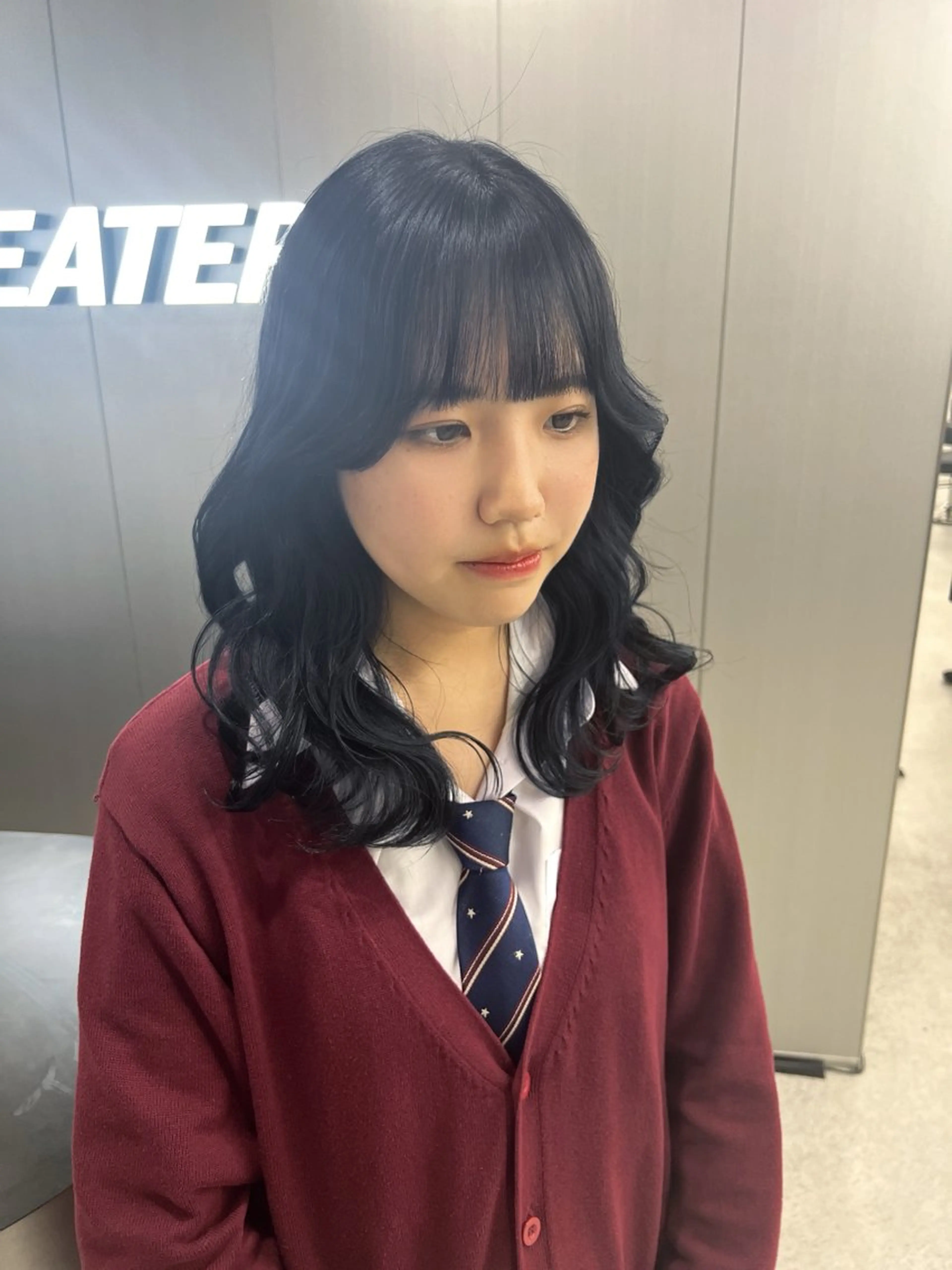 ロング カラー ヘアカラー 暗髪🩶ラベンダー/ ブルー/ユウナ🤍のヘアスタイル