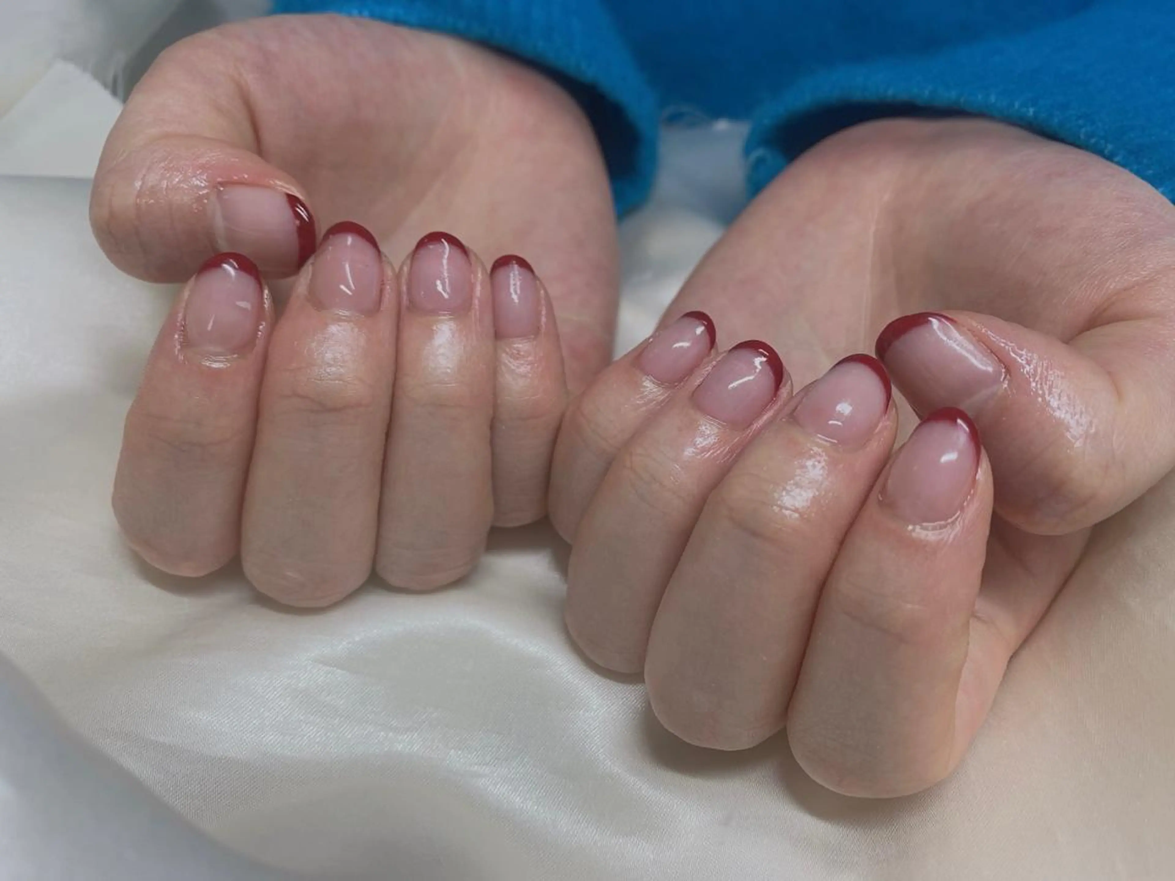 ネイル ボルドー フレンチネイル Mogu nail 二子玉川のネイルデザイン