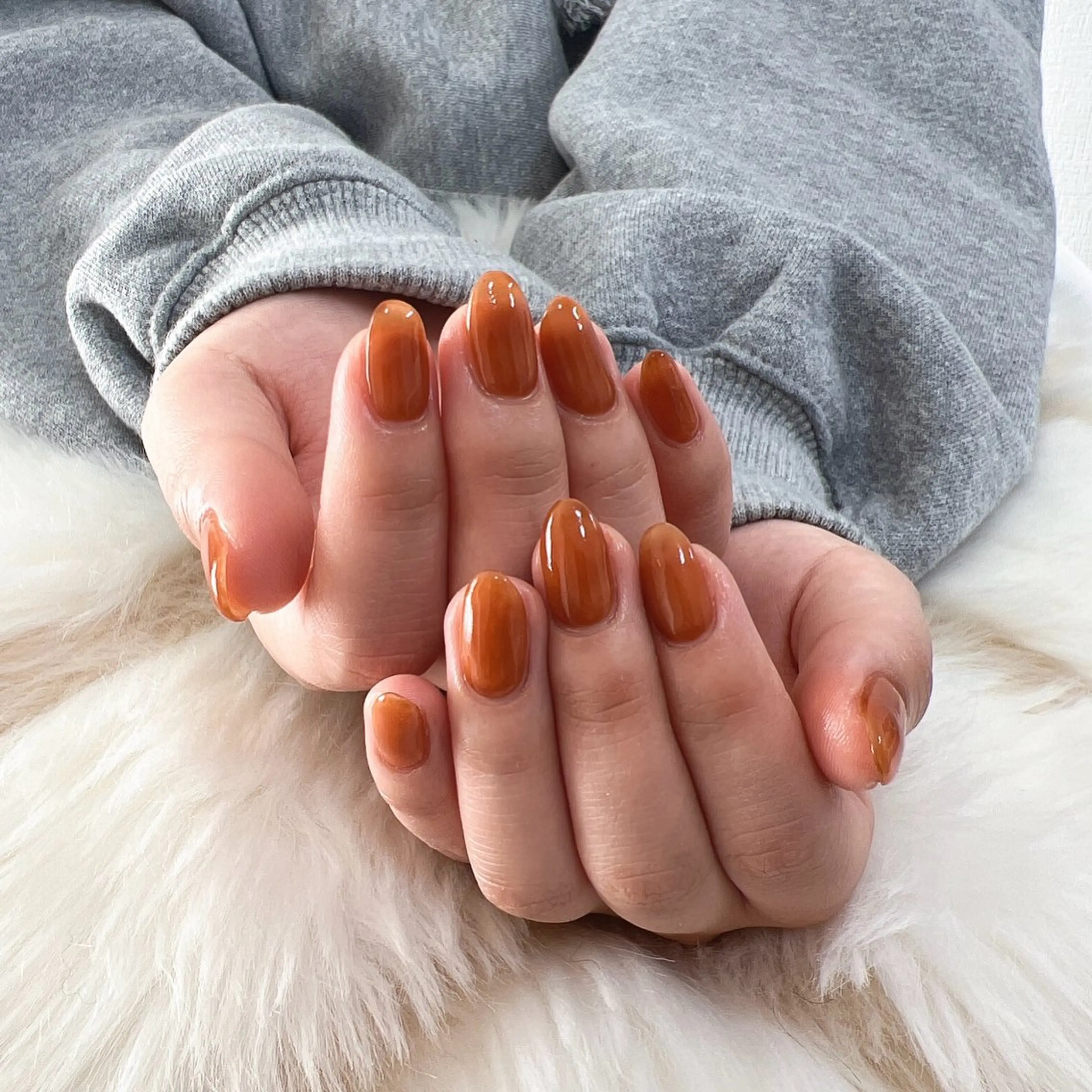 ネイル ブラウン オレンジ nail salon MUAのネイルデザイン