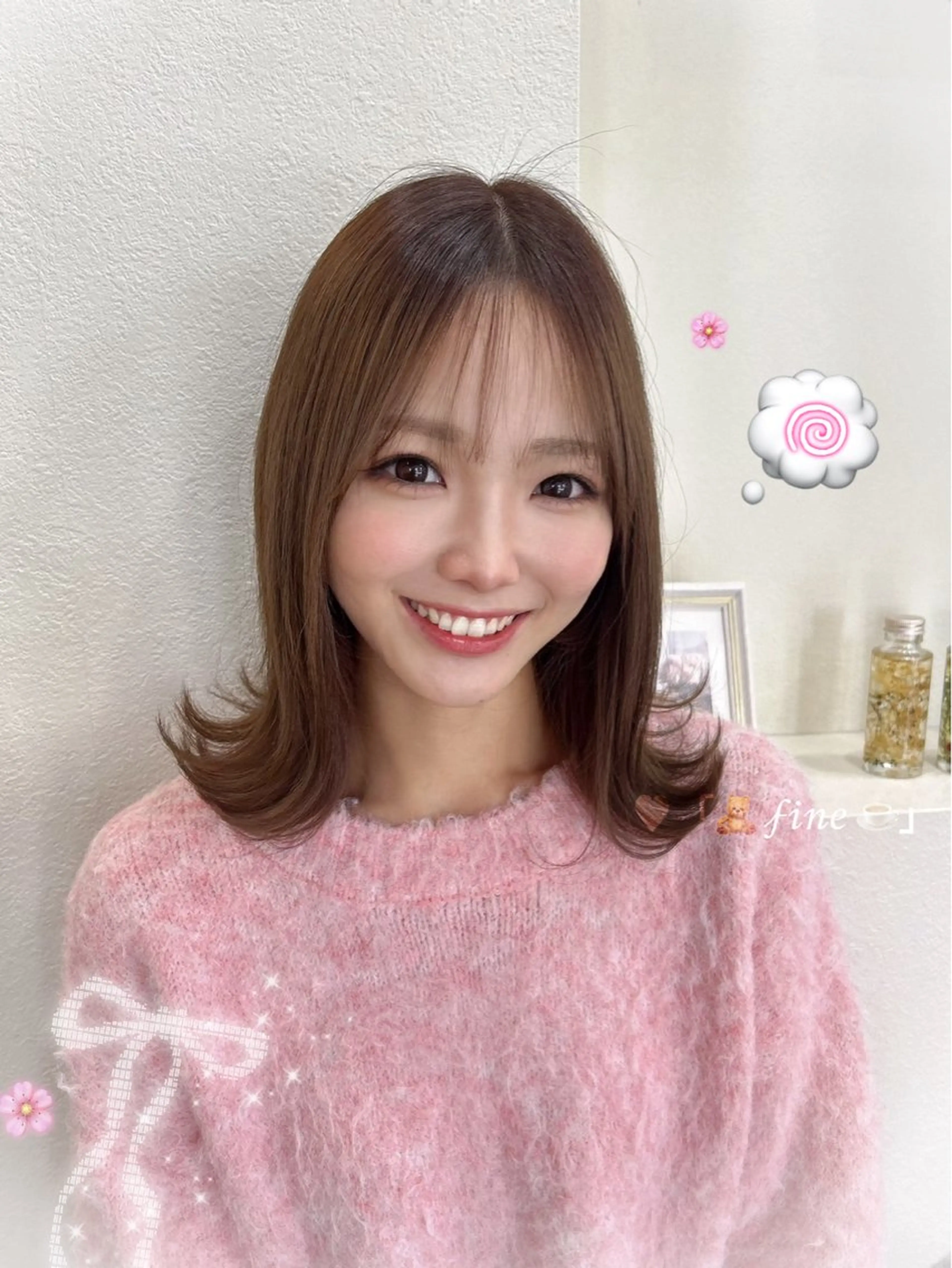 ミディアム カラー ブリーチ ブリーチなしカラー 韓国ヘア🤍ワンホン 🤍あやかのヘアスタイル