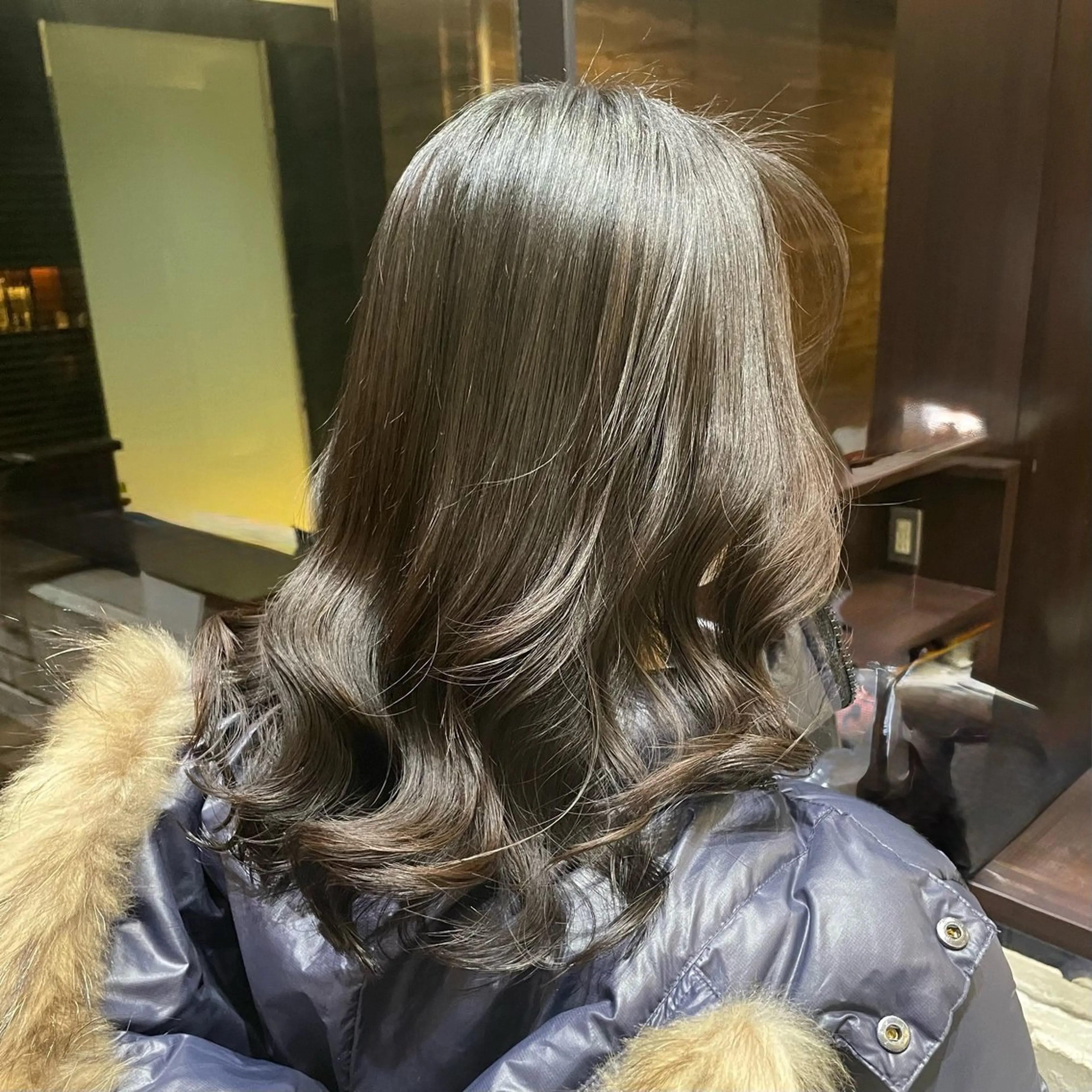 ミディアム パーマ ミディアムパーマ くせ毛 韓国風ヘア レイヤーカット デジタルパーマ パーマ 韓国風/コテ巻き風 パーマ/るい🌿のヘアスタイル