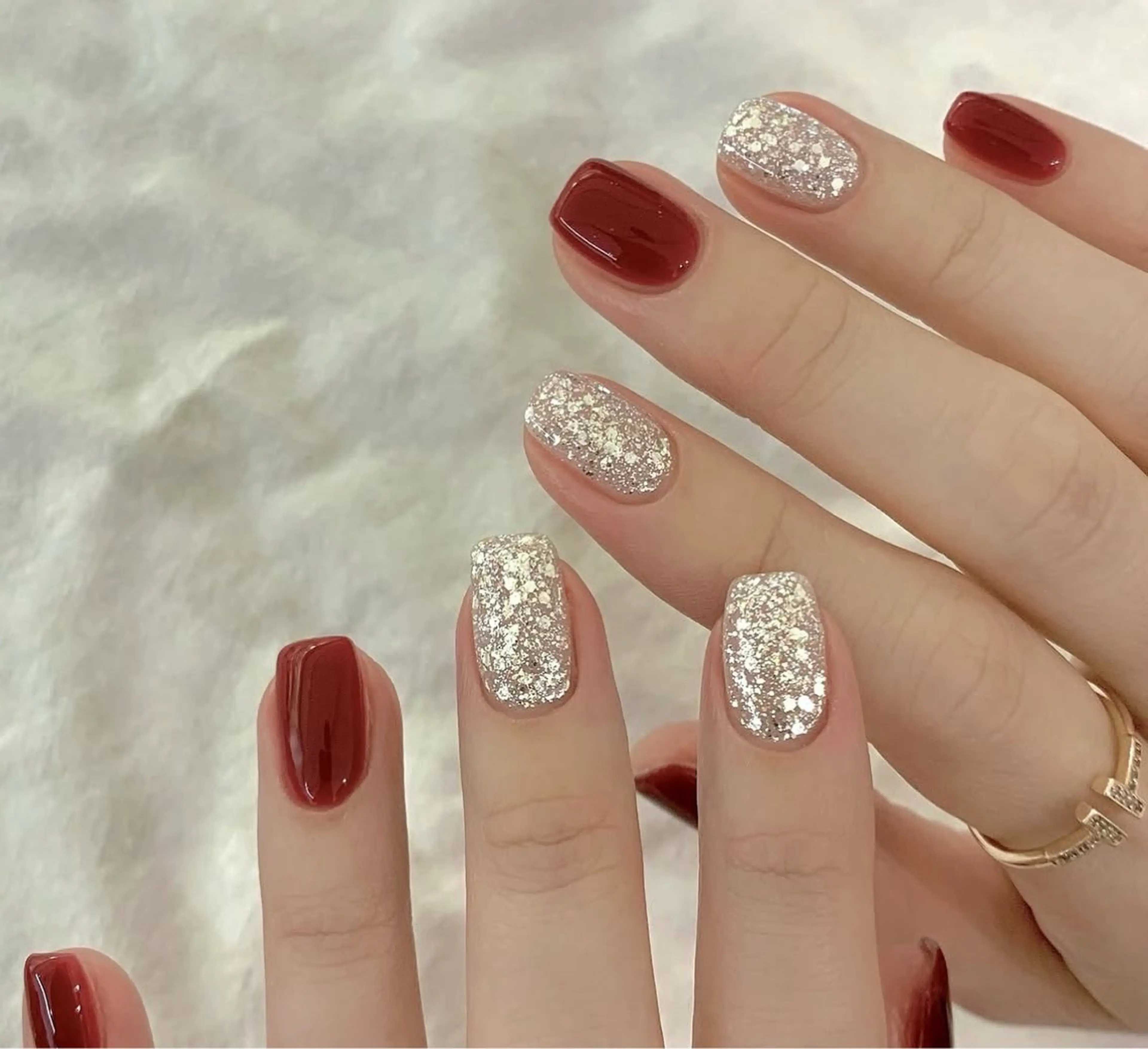 ネイル ハンドネイル 🎀PG🩵 ネイルサロンのネイルデザイン