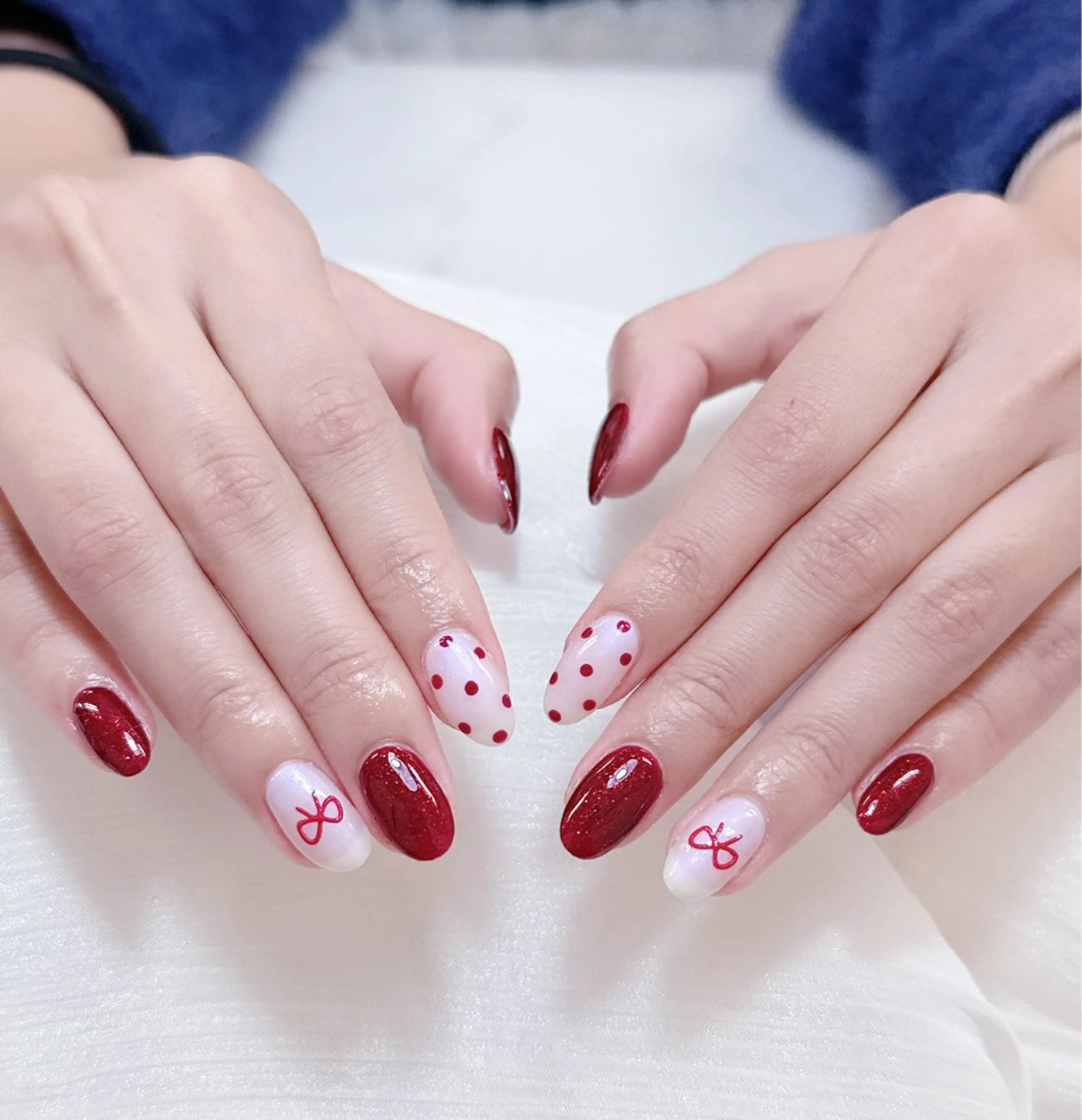 ネイル チークネイル フレンチネイル グラデーション 氷ネイル・うるうるネイル キラキラネイル ハンドネイル 陳 rinaのネイルデザイン