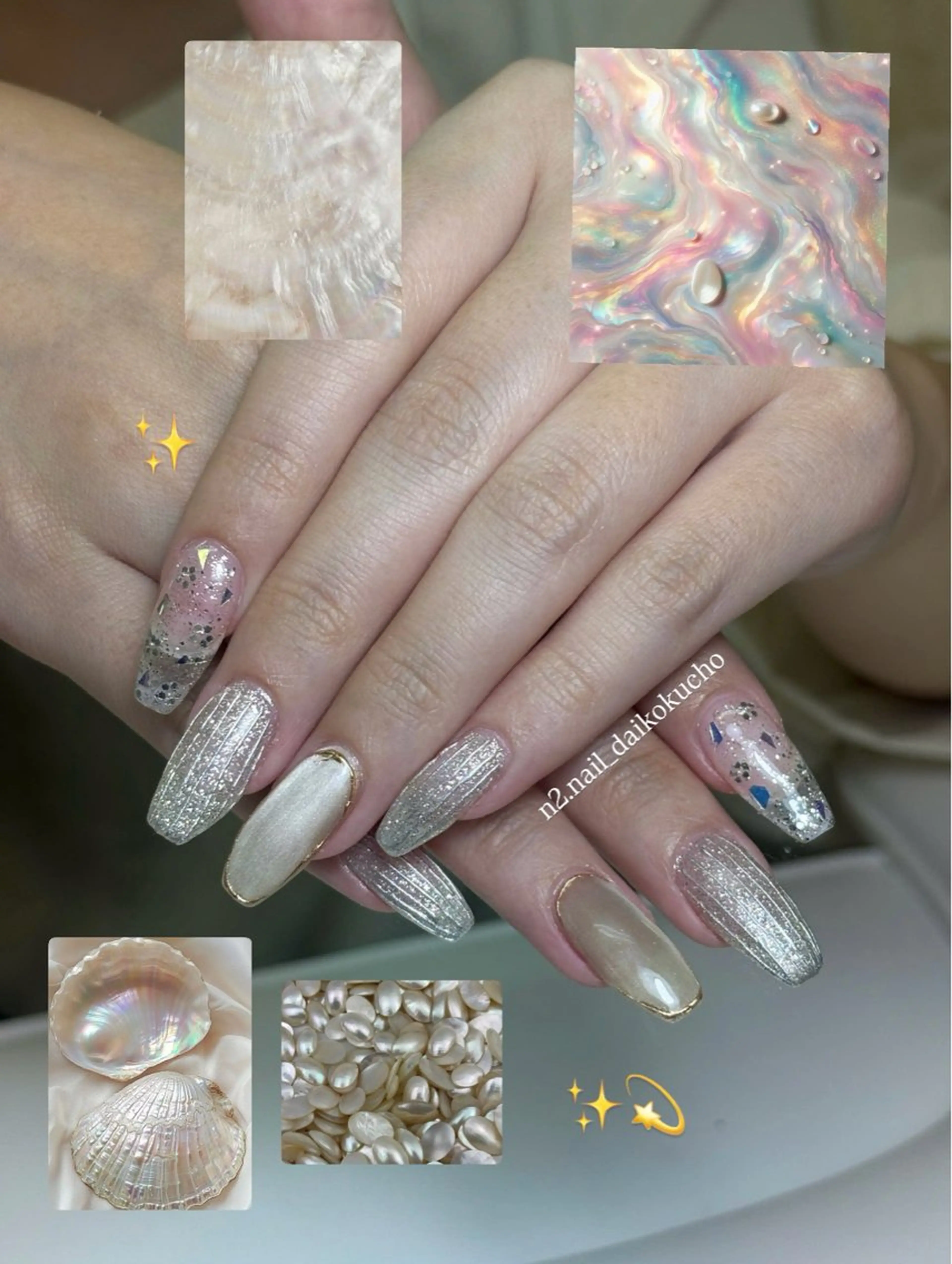 ネイル ジェルネイル キラキラネイル ラメ(グリッター) ニュアンスネイル N2 nailのネイルデザイン