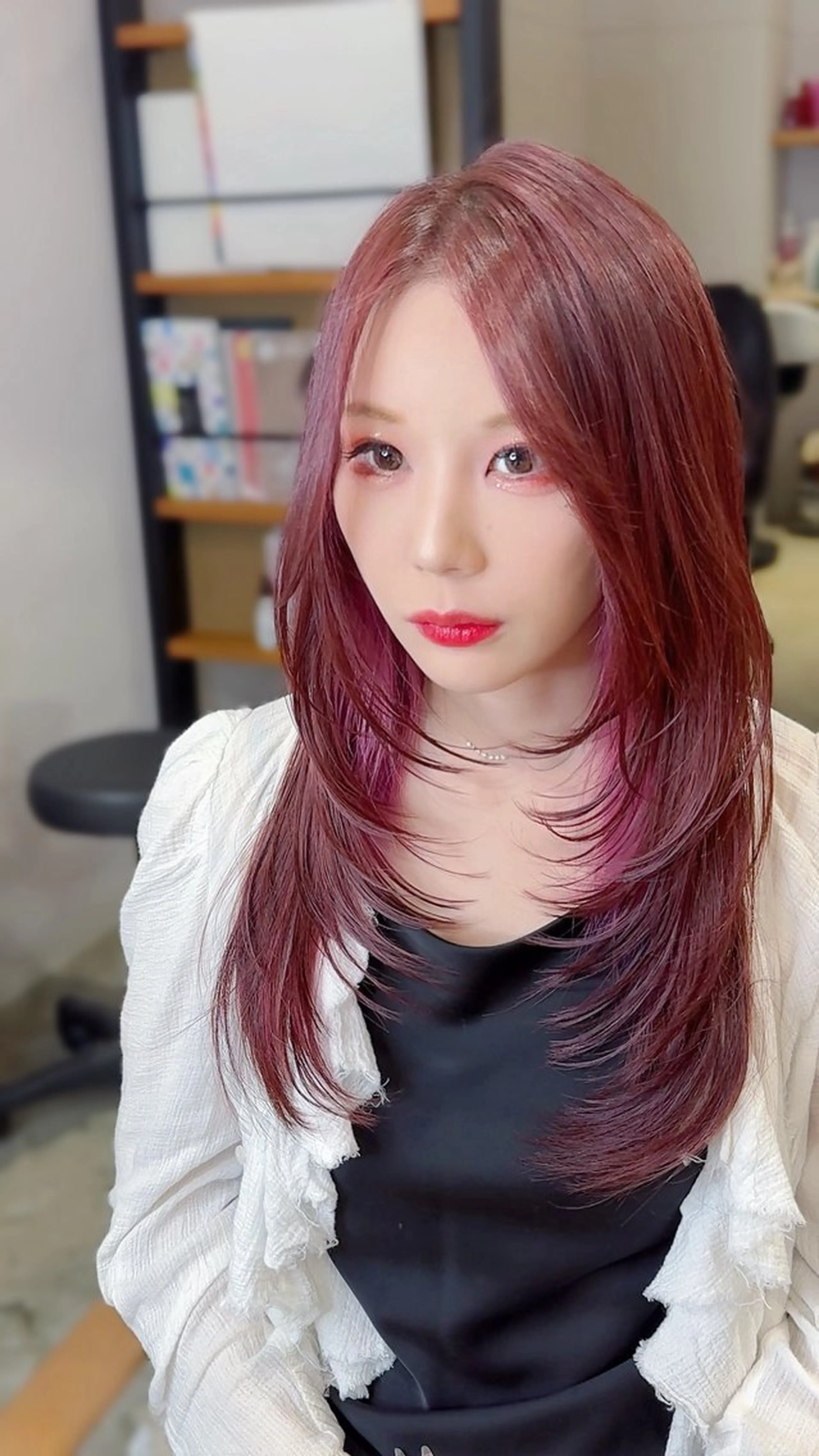 セミロング レイヤーカット 似合わせカット カット 永田竜一/ 小顔くびれレイヤーのヘアスタイル