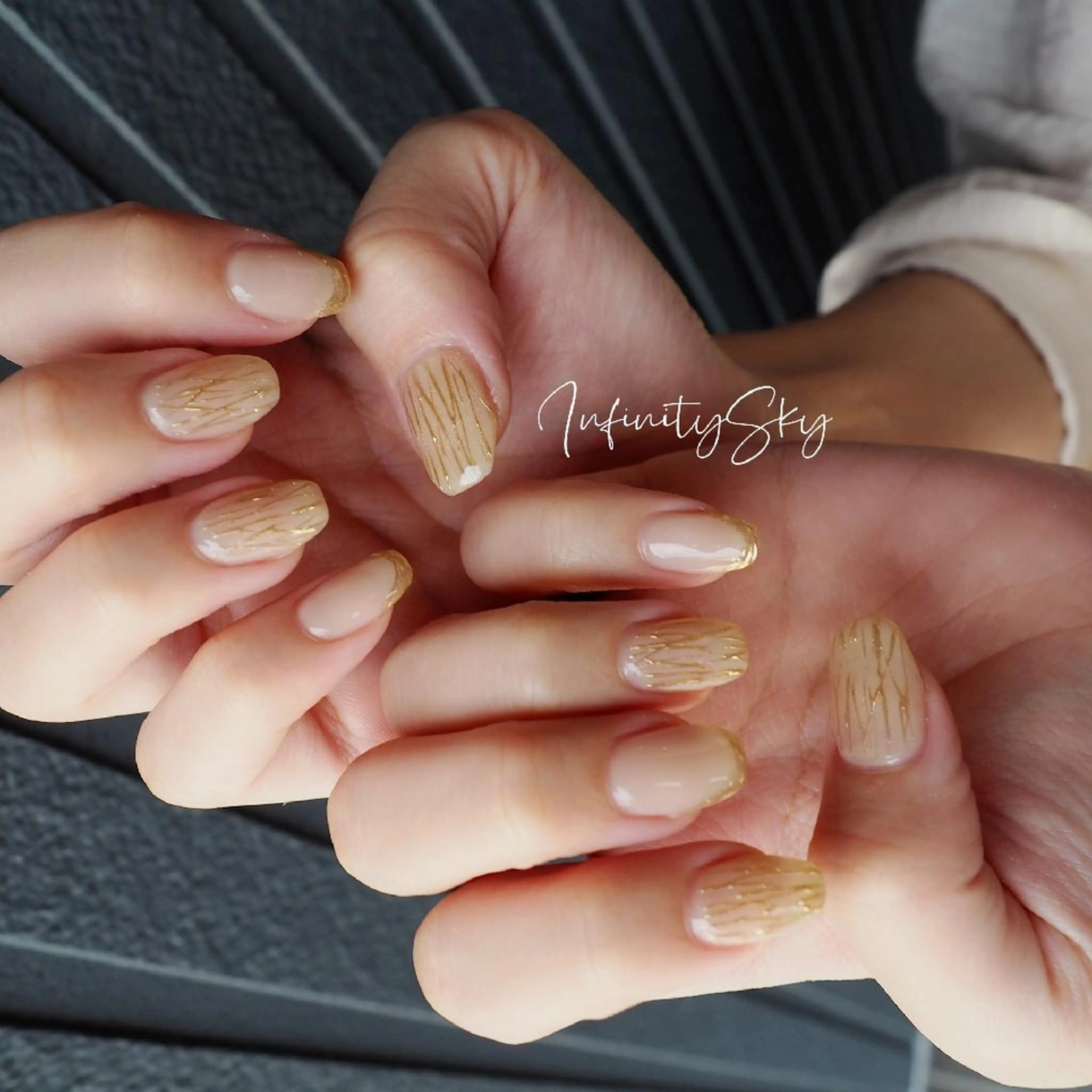 ネイル アートネイル キラキラネイル infinity skyのネイルデザイン
