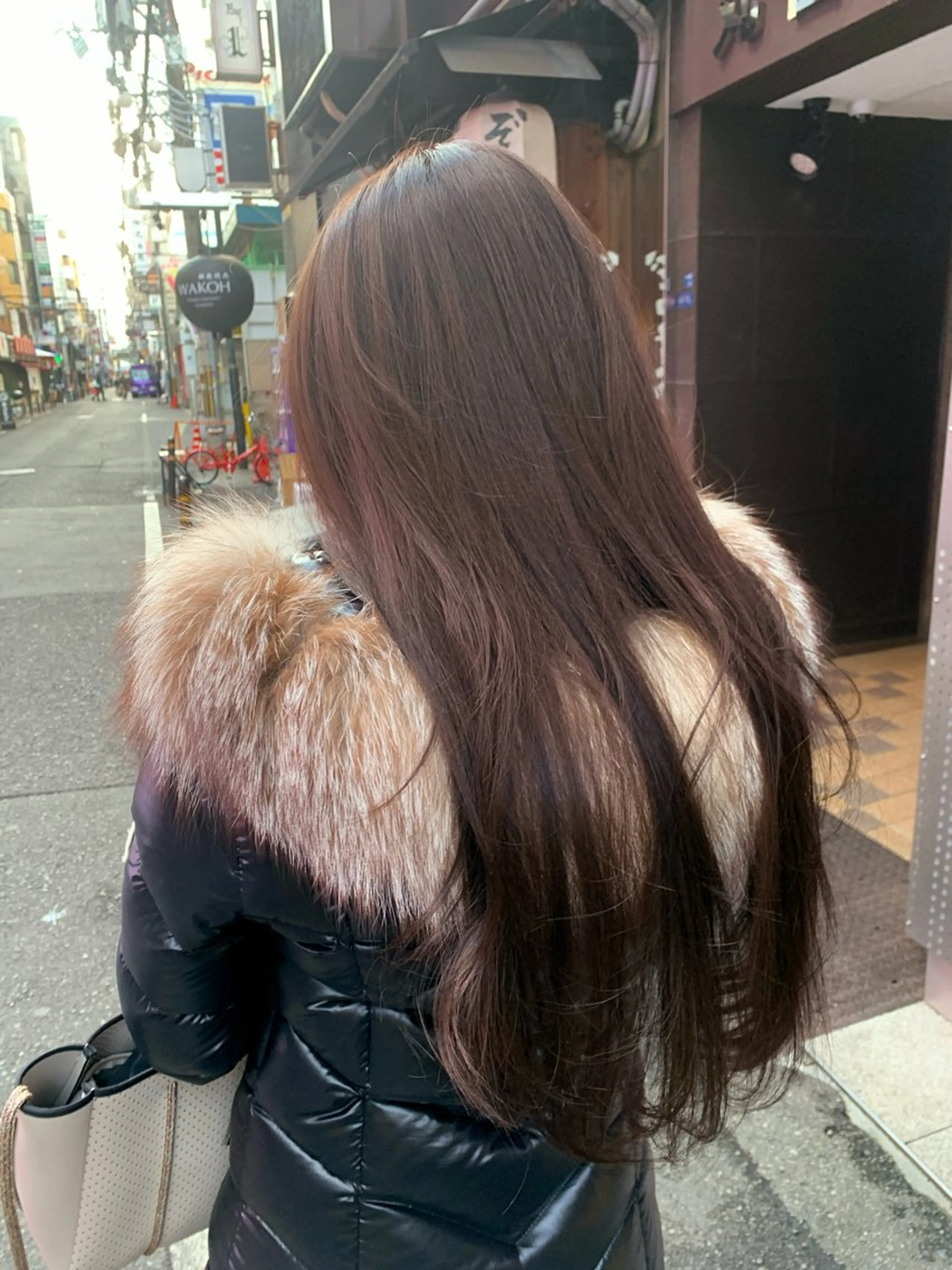 ロング カラー ブラウンカラー ハイトーンカラー イルミナカラー ロング トリートメント 東心斎橋🌏豆柴 🐾倶楽部のヘアスタイル