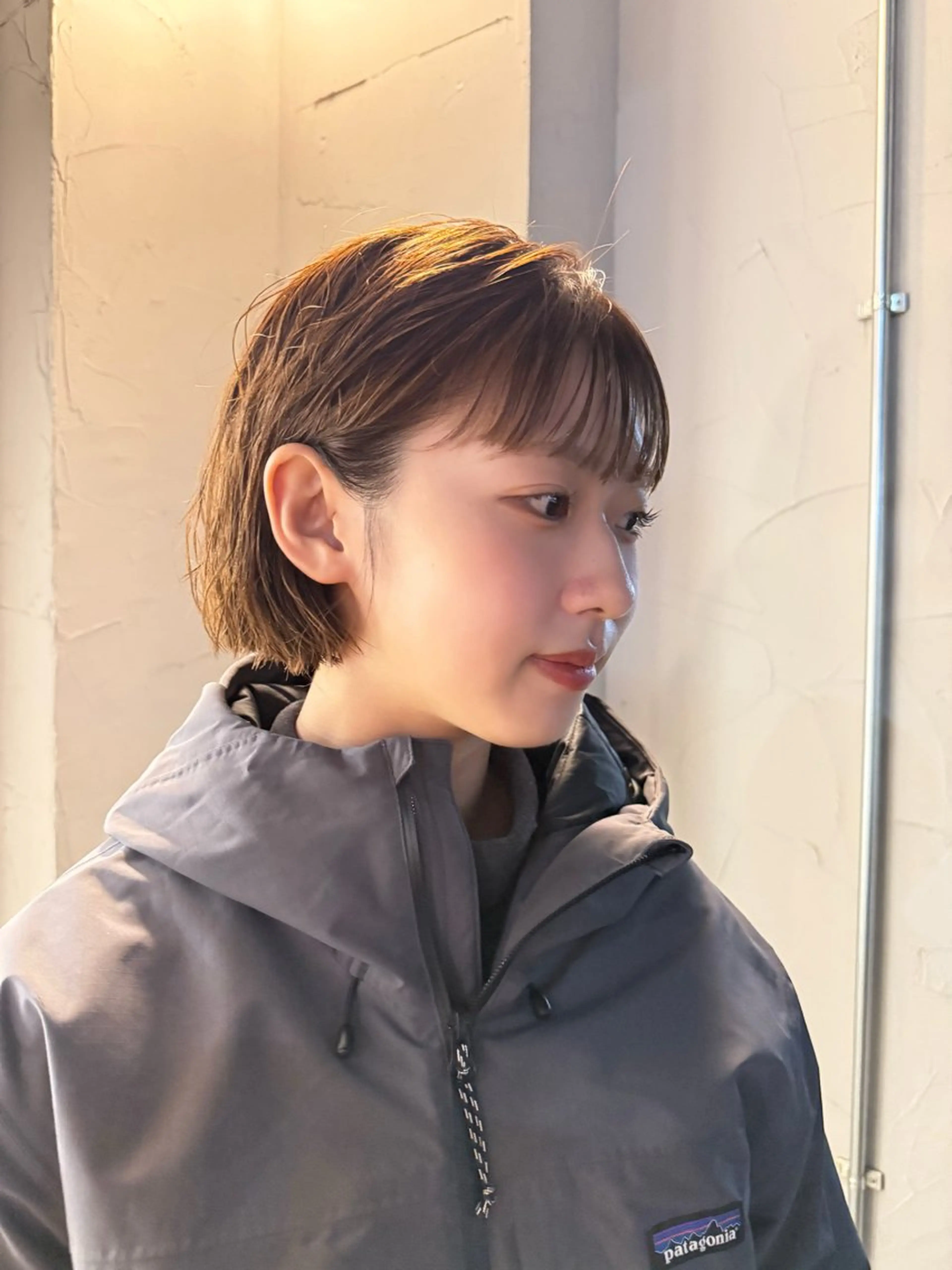 前髪パーマ+全体カット【ボブ/レイヤー/ロング/顔まわりカット】の写真