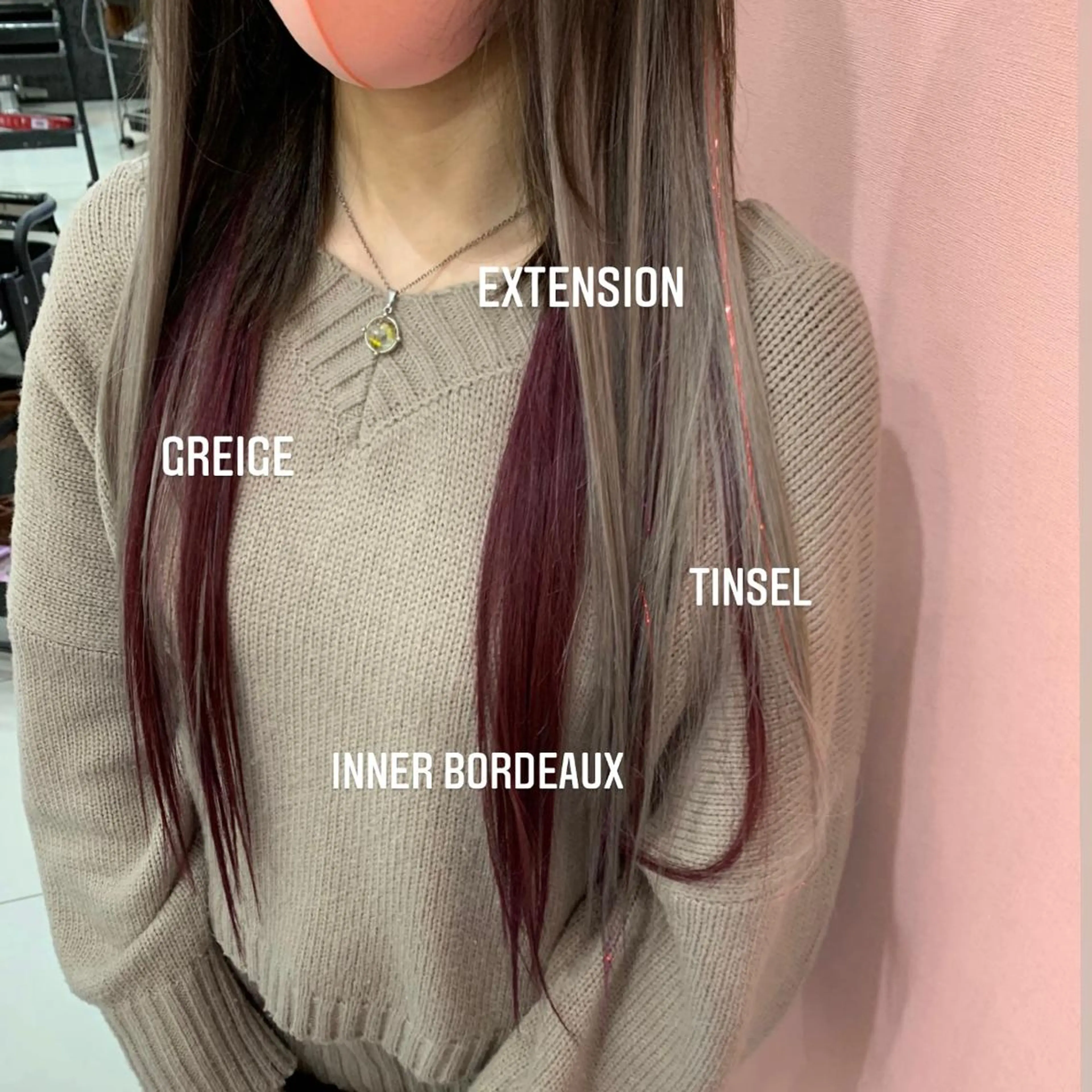 ミディアム カラー エクステ🩵ブリーチ 韓国ヘア🩵KAEのヘアスタイル