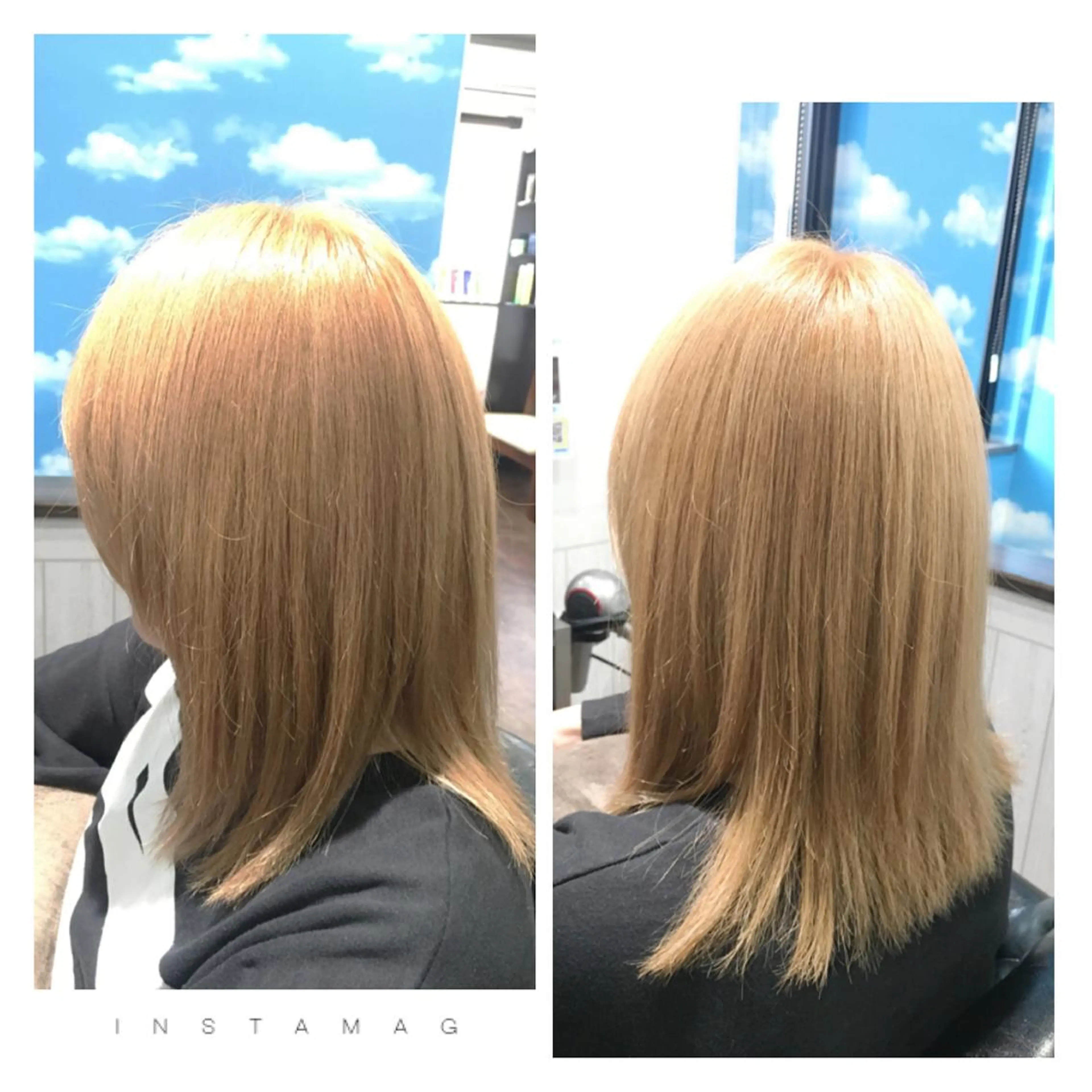 セミロング カラー ハイトーンカラー Rise Heart 中村 裕介のヘアスタイル