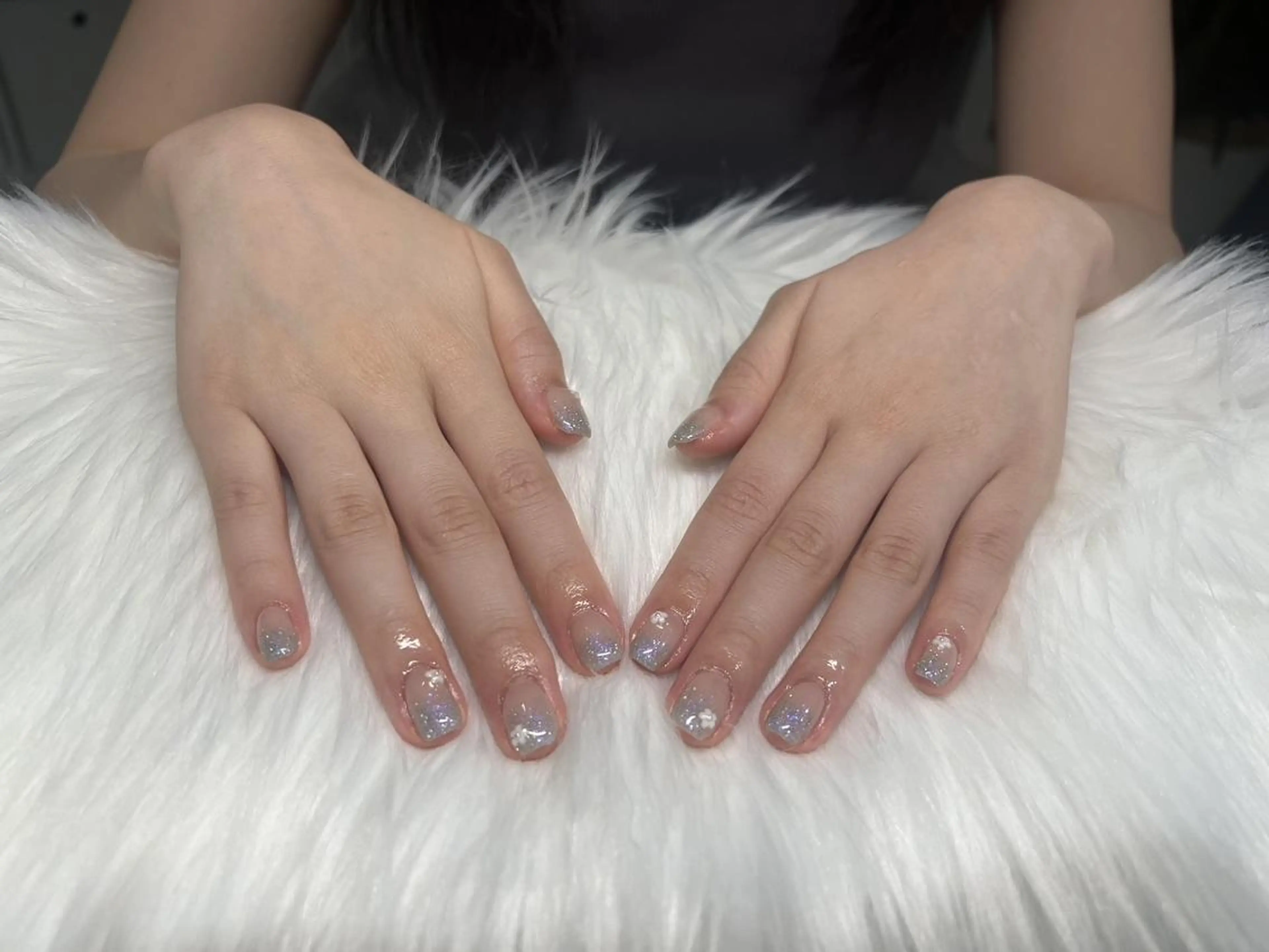 ネイル ラメ(グリッター) ラメグラデーション 水色 Nail Salon Lindaのネイルデザイン