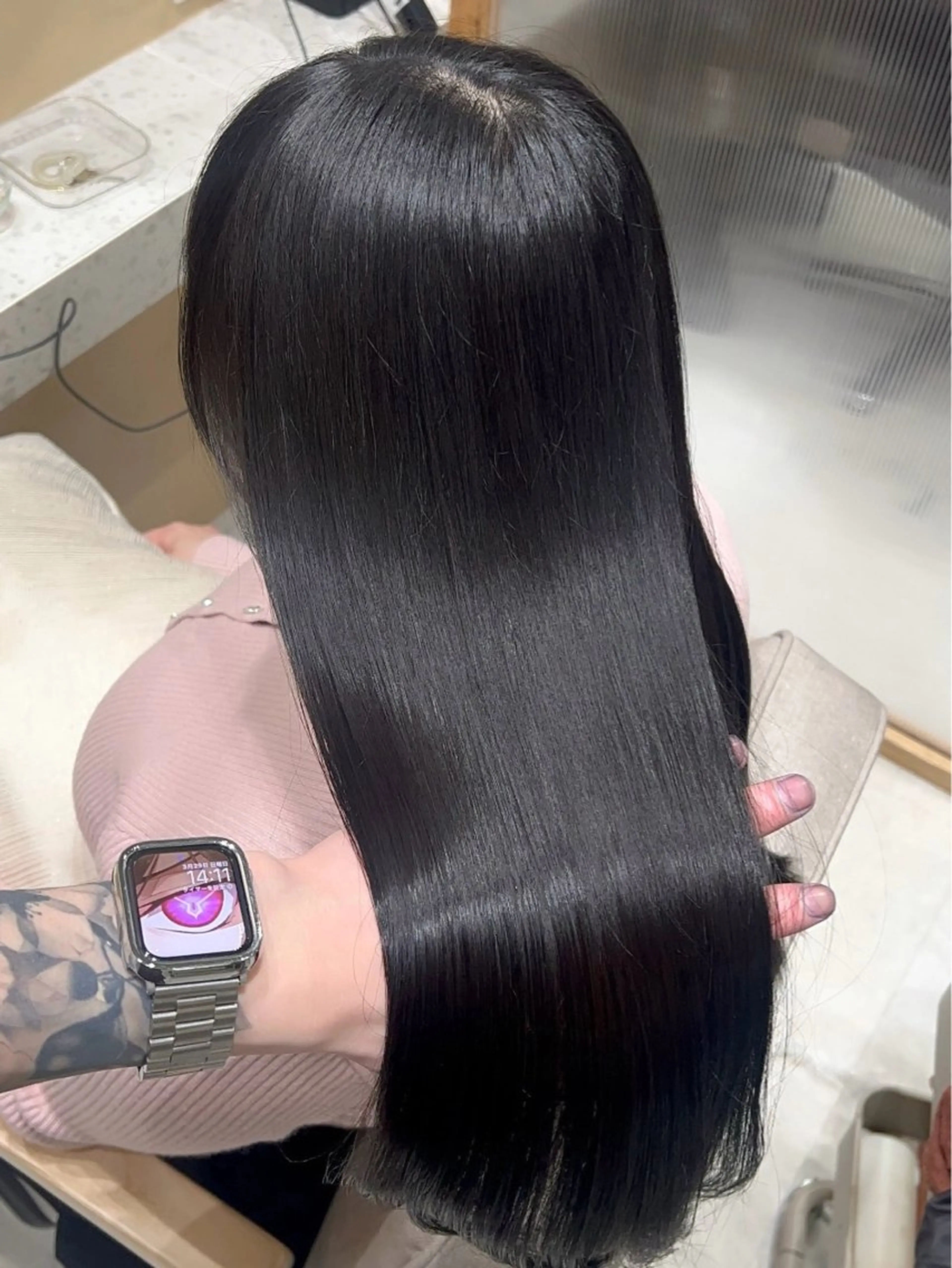 セミロング 髪質改善 レイヤーカット 縮毛矯正 トリートメント カット ヘアカラー トリートメント 💎髪質改善/艶髪 💎mizuki💎のヘアスタイル