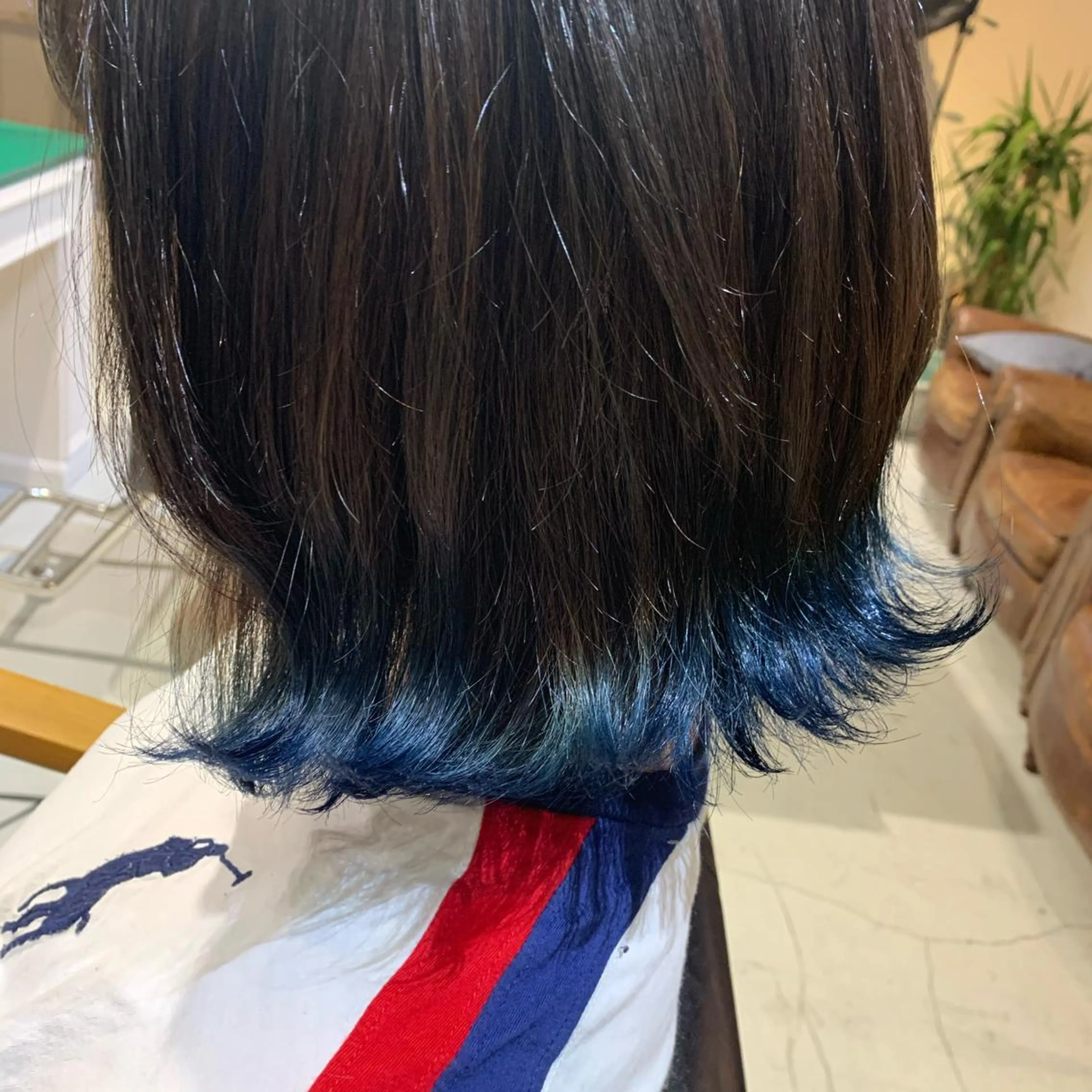 ミディアム カラー ブルーカラー ヘアカラー トリートメント "小顔カット" Fuko.のヘアスタイル