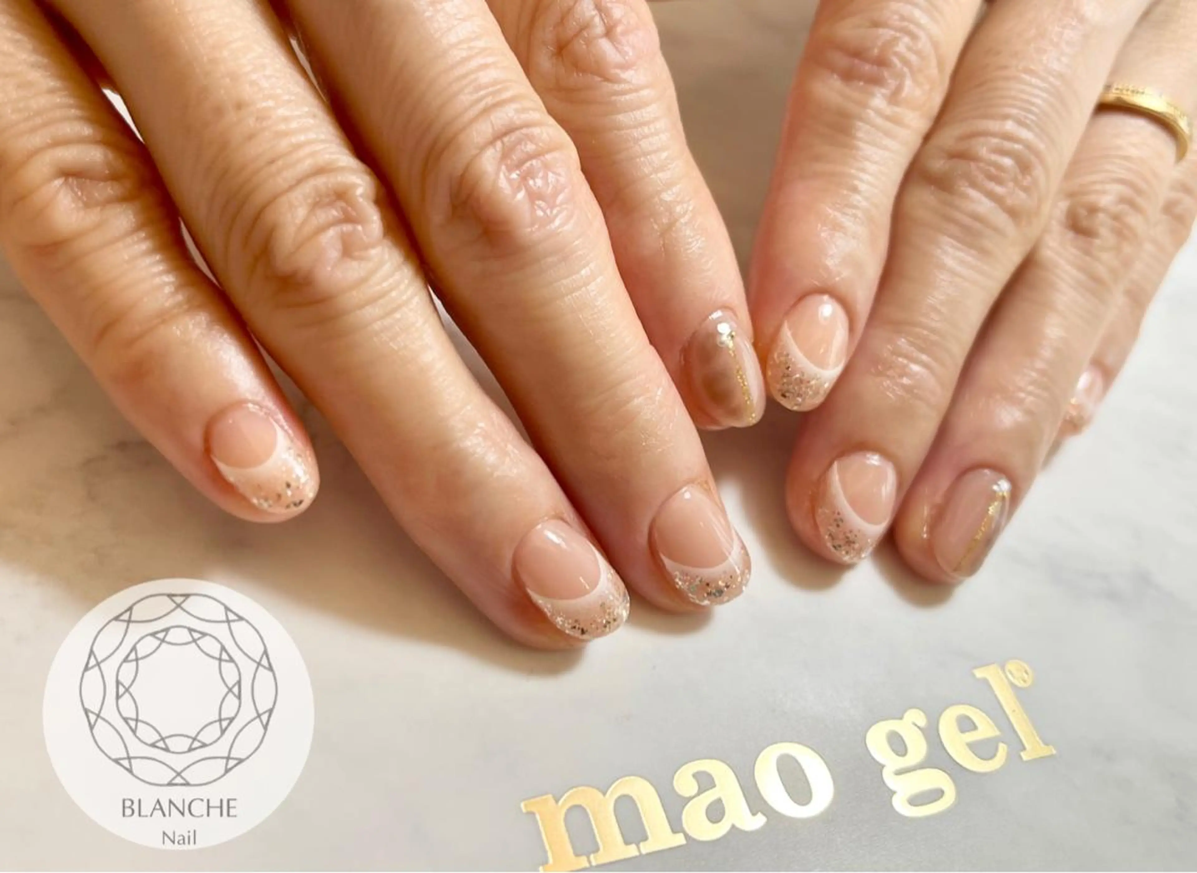 ネイル ジェルネイル オフィスネイル オレンジ パラジェル シンプルネイル BLANCHE Nailのネイルデザイン