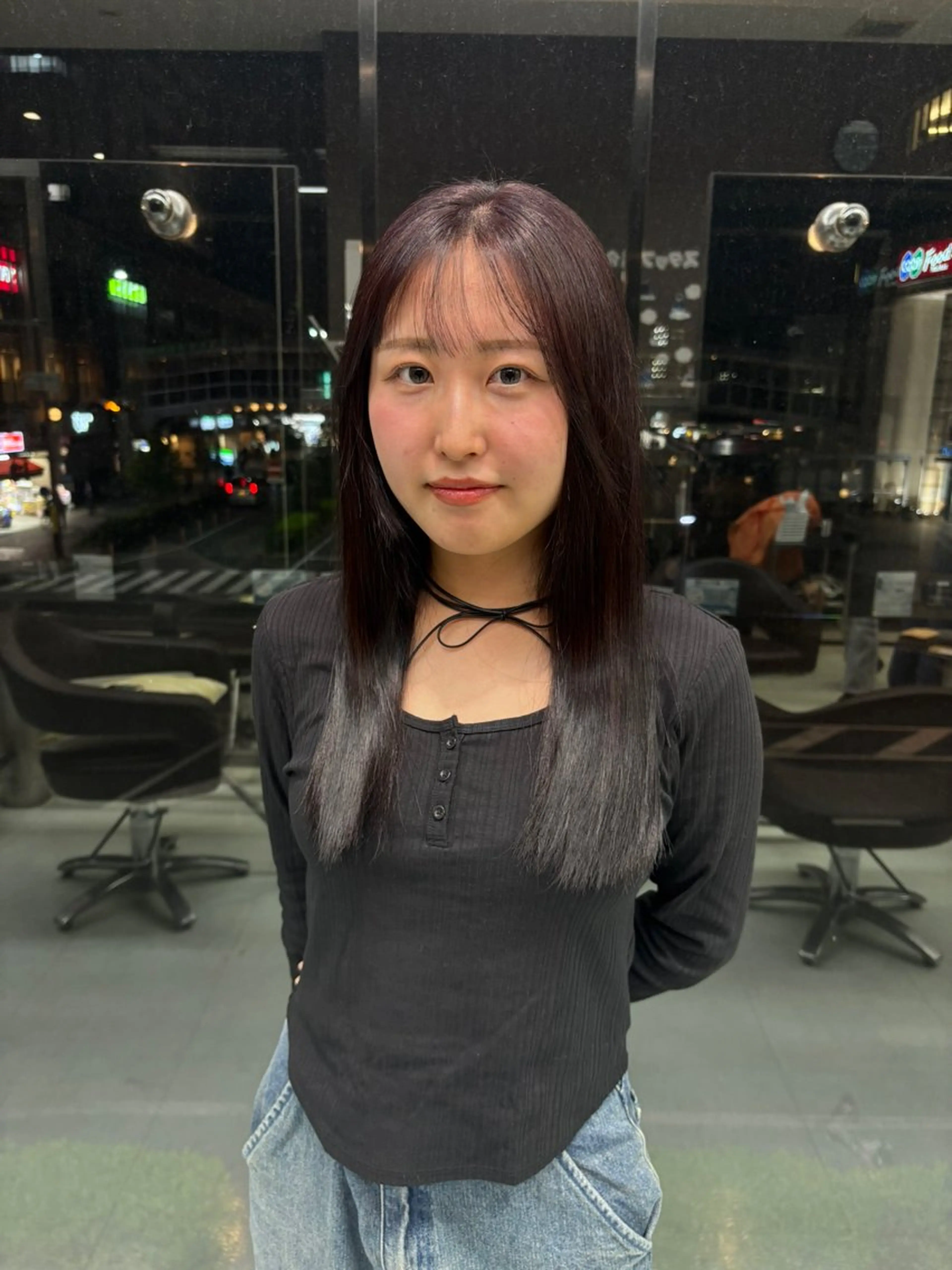 セミロング 縮毛矯正 中津/トレンドカラー /美馬本紅亜のヘアスタイル