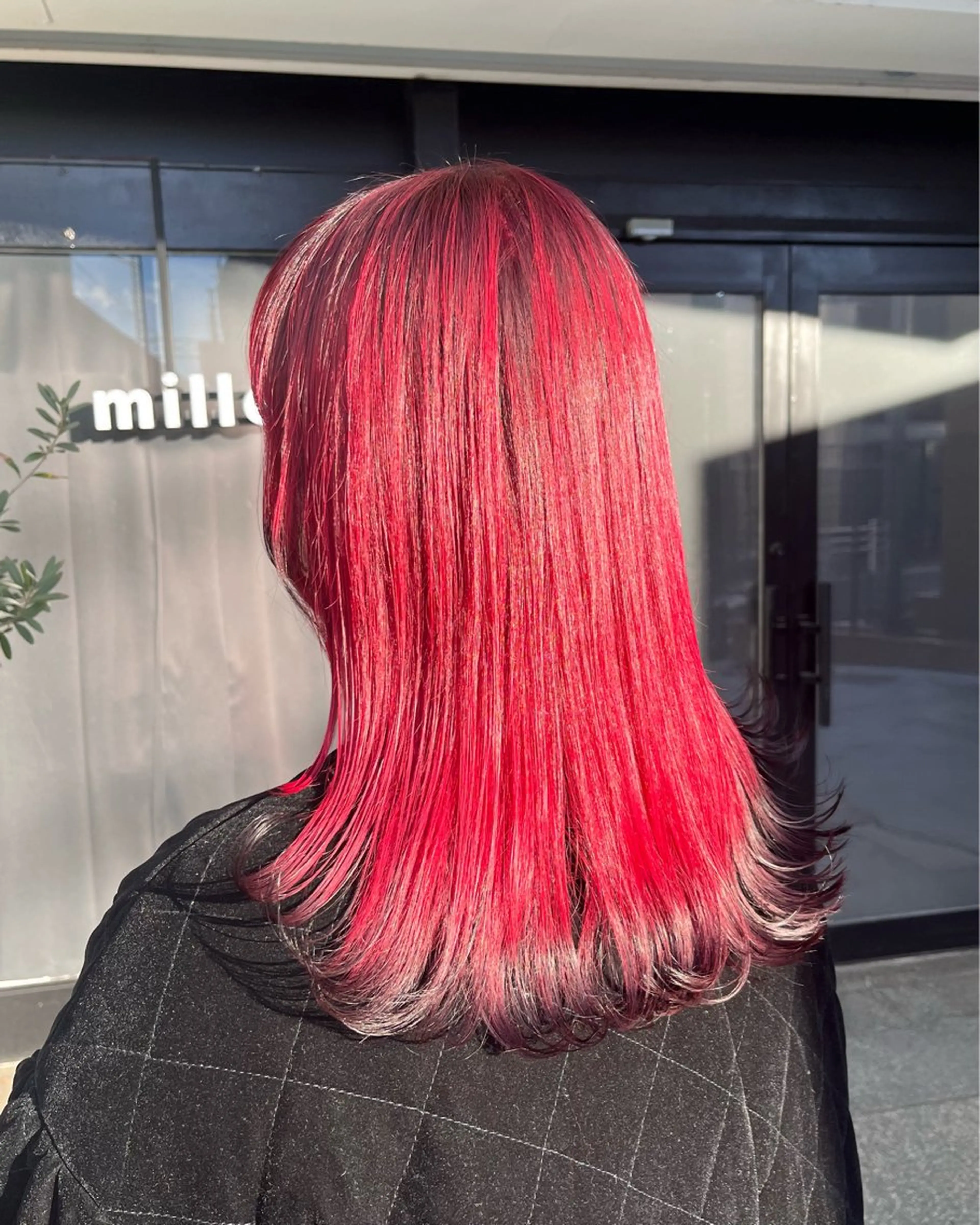 ミディアム カラー 黒髪 レッドカラー カット ヘアカラー トリートメント 透明感カラー/パーマ 🌀アオノのヘアスタイル