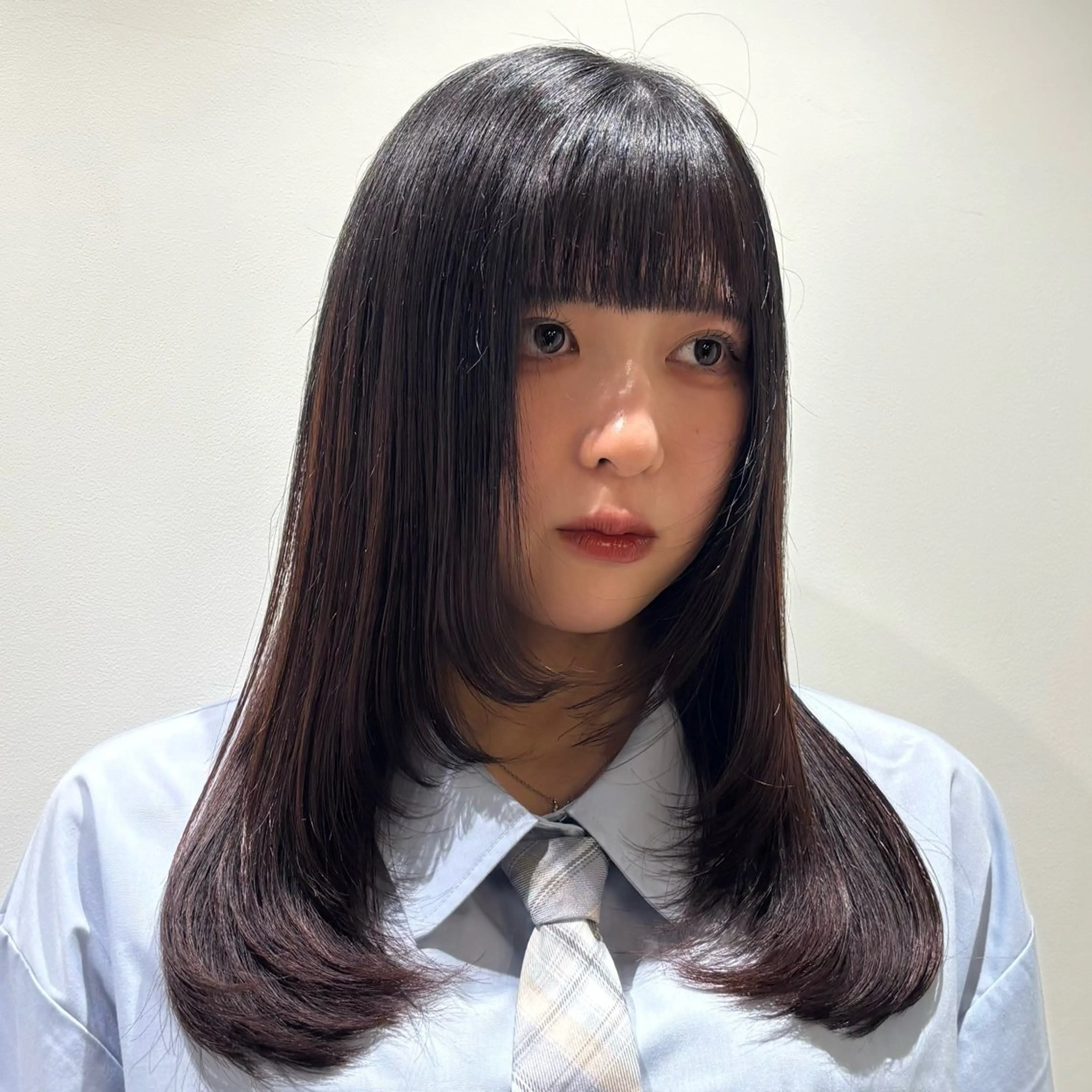 ミディアム のむらあんじゅ/ 韓国風レイヤーೀのヘアスタイル