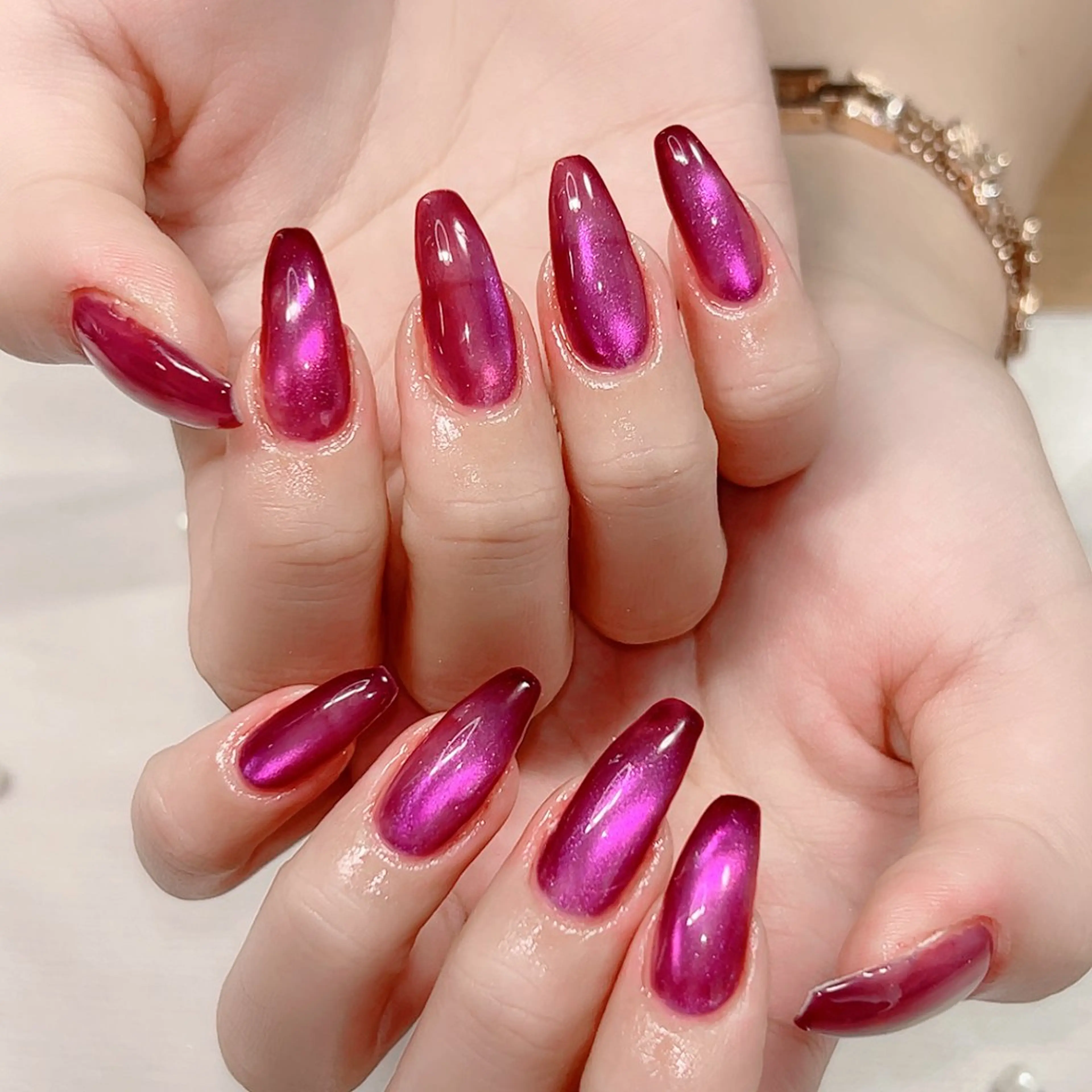 ネイル マグネットネイル ワンカラーネイル 春ネイル ハンドネイル Cute Tips nailのネイルデザイン