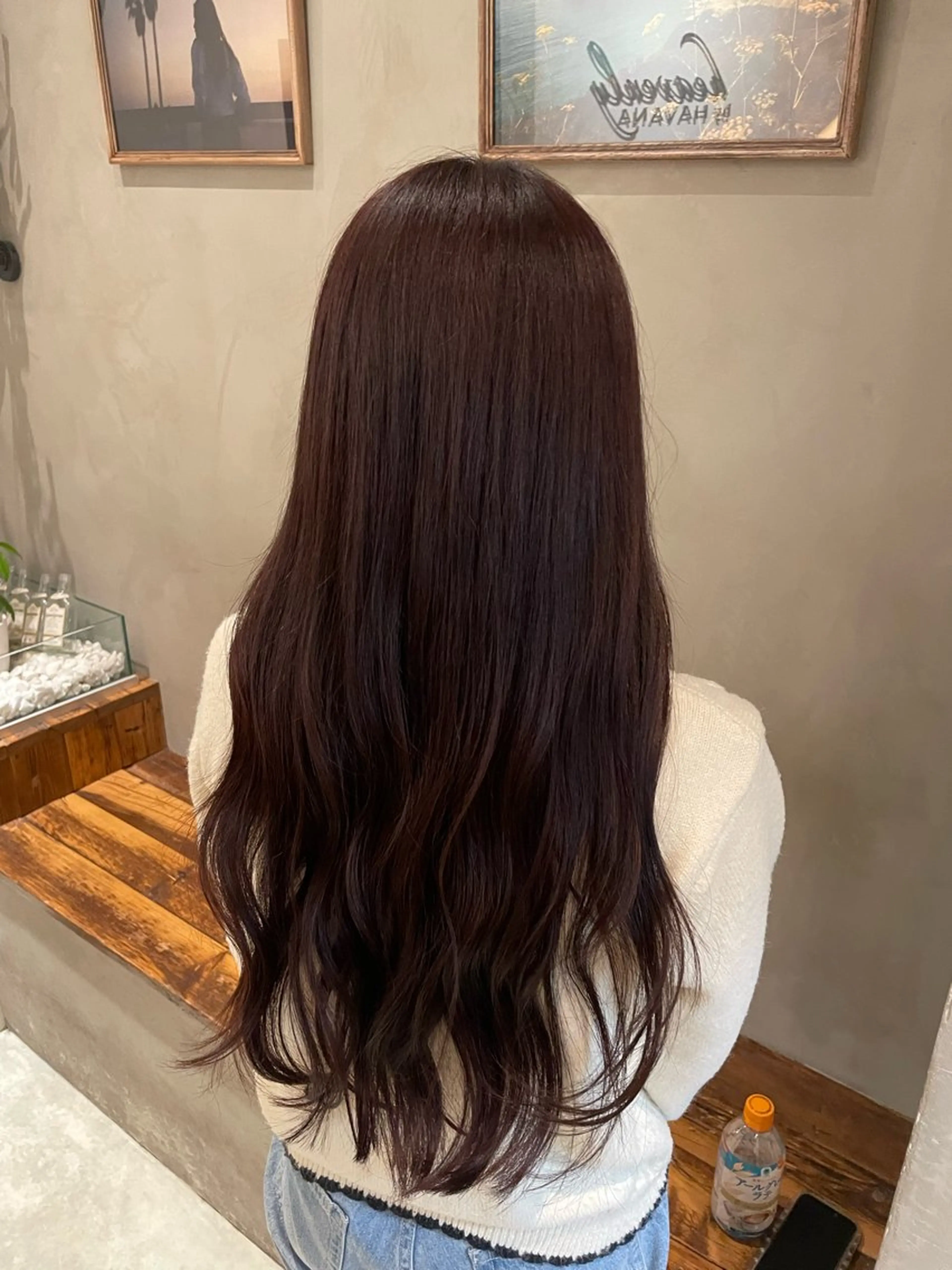 セミロング カラー ボルドーカラー カシス ヘアカラー トリートメント 新宿 /透明感カラー レイヤー/NANAのヘアスタイル