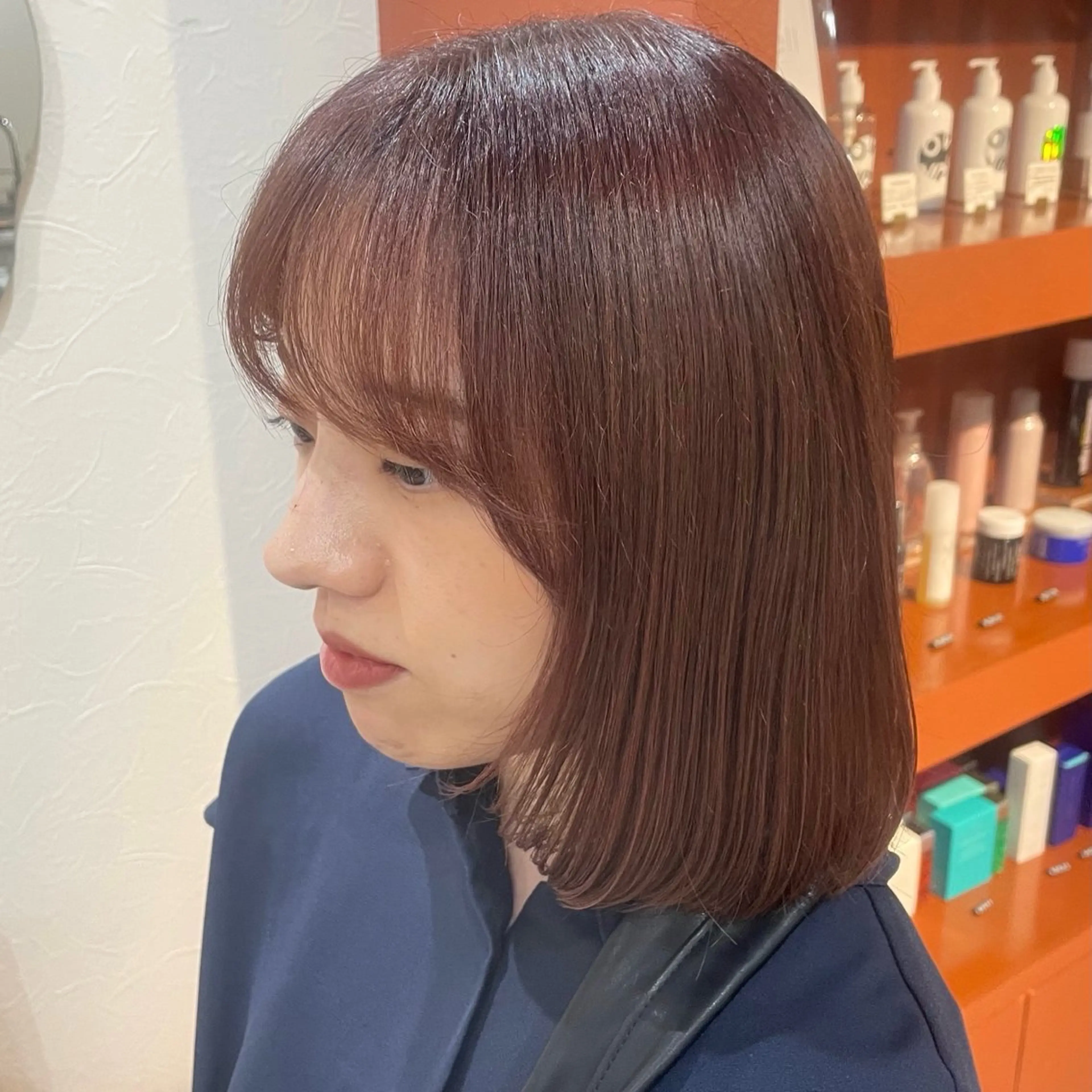 ショート カラー ブラウンカラー ピンクカラー ピンクブラウン カット ヘッドスパ 暖色カラー/髪質改善 伏見/RIONAのヘアスタイル
