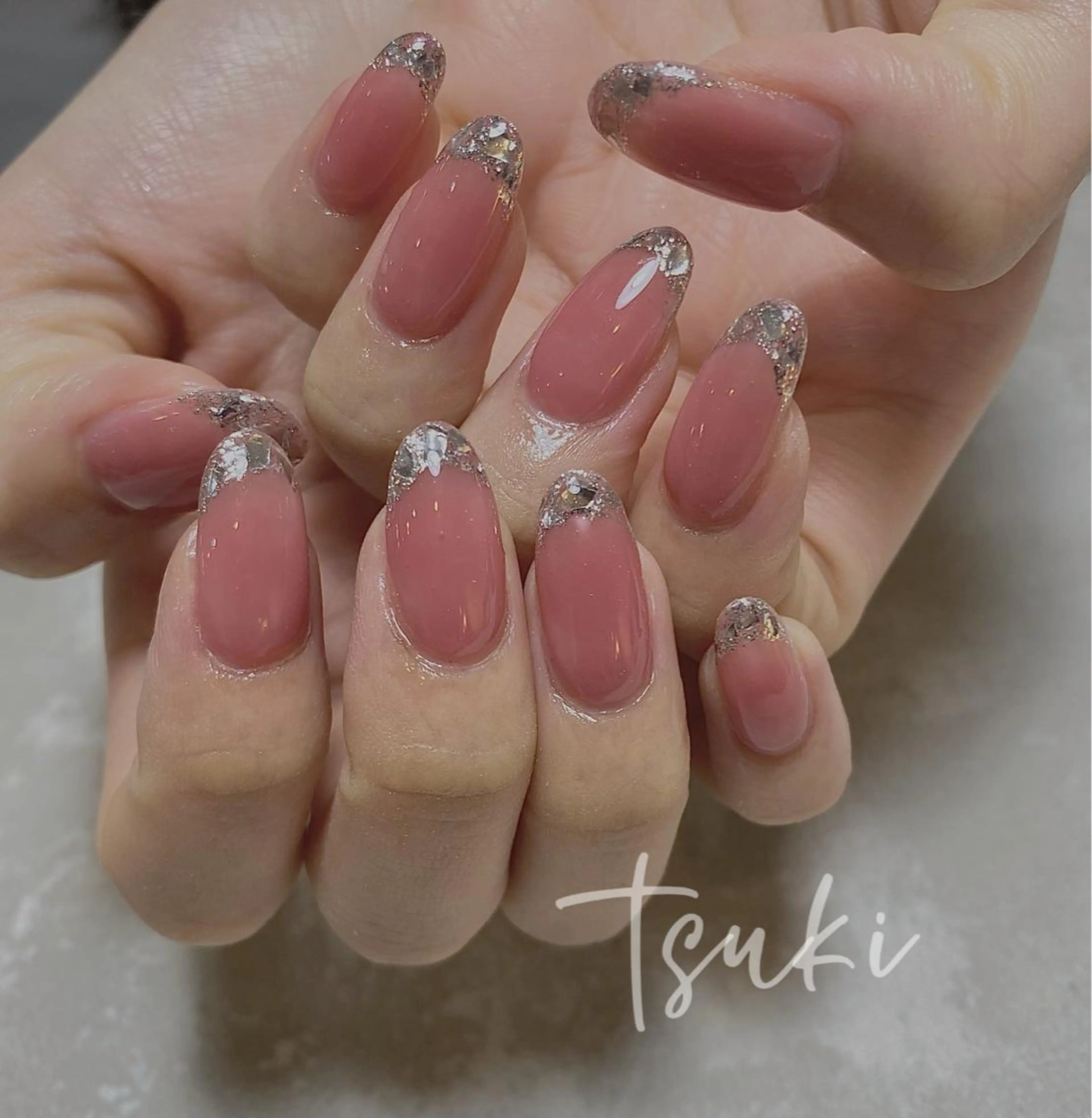 ネイル フレンチネイル ガラスフレンチ LUNA Nail salon💕のネイルデザイン