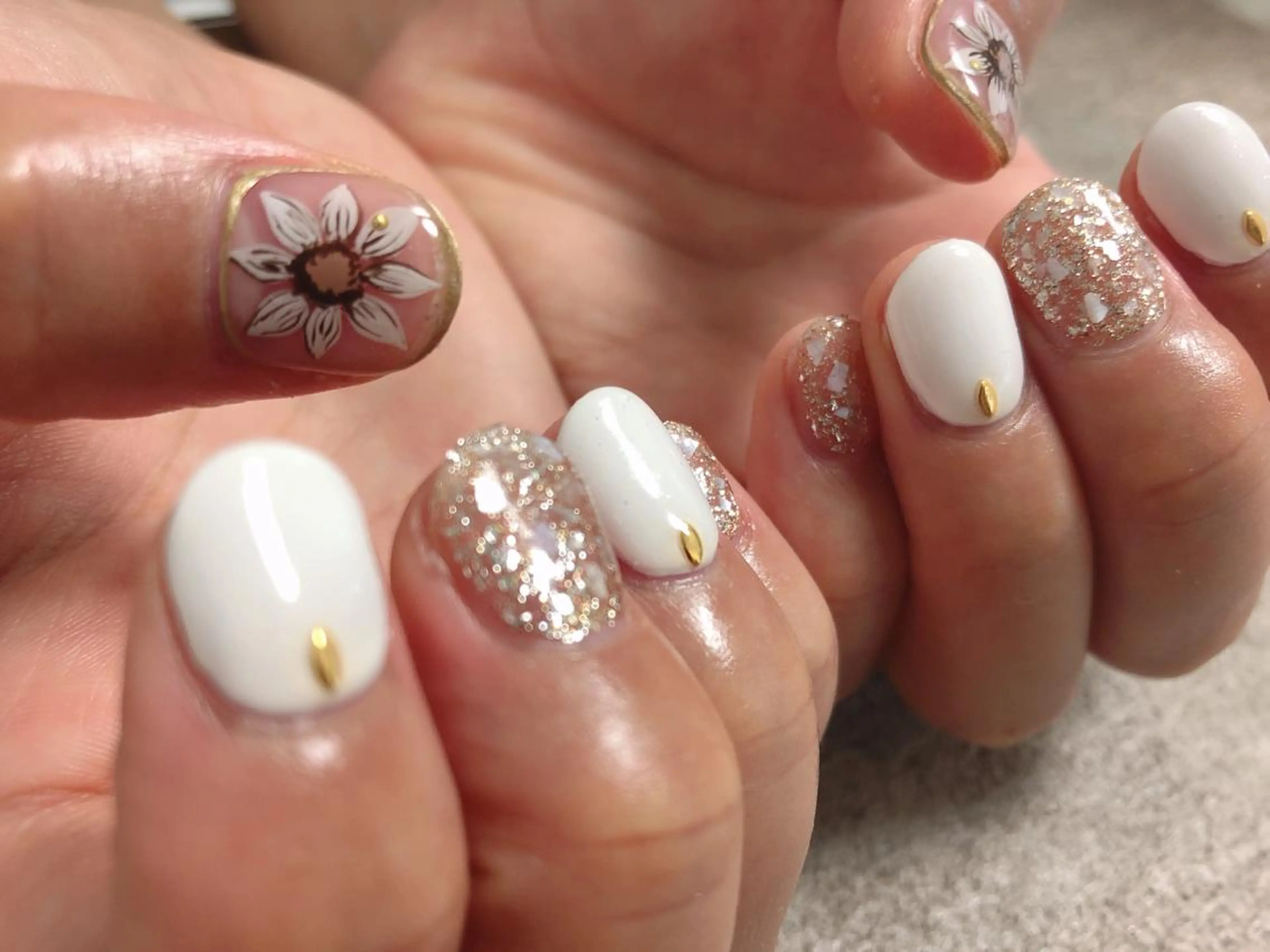 ネイル フラワーネイル Mogu nail 二子玉川のネイルデザイン
