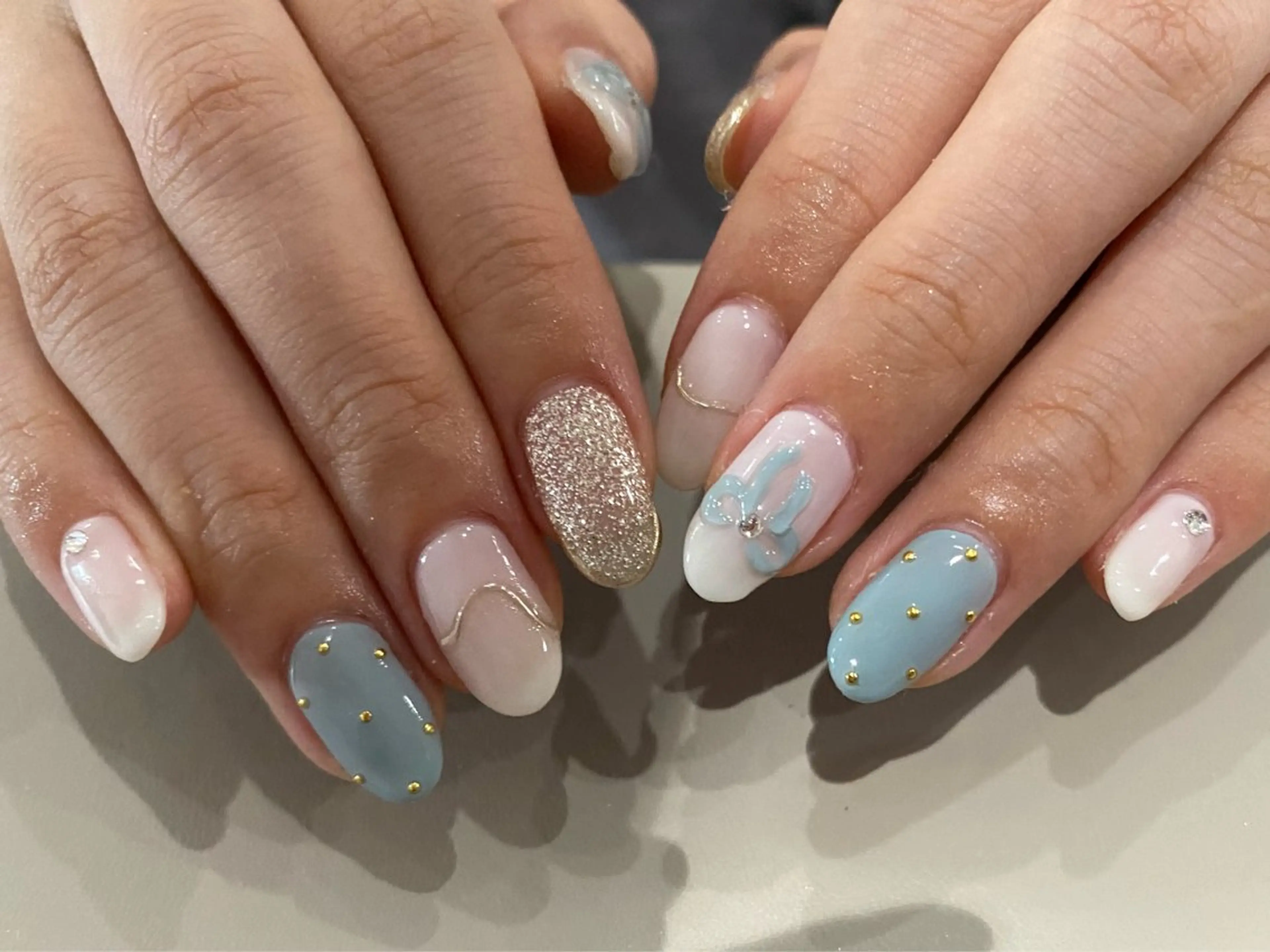 ネイル ブルー Yarm As Etel　。のネイルデザイン