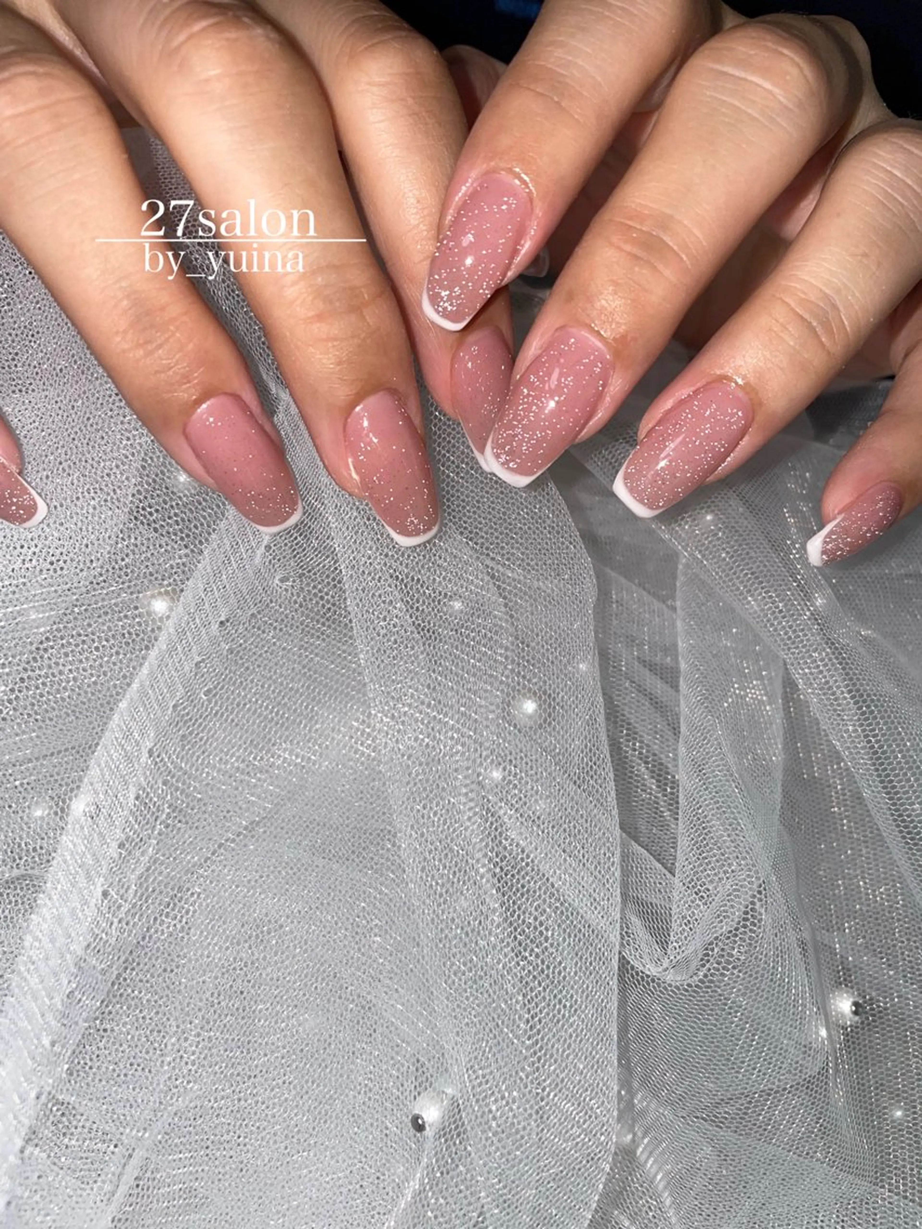 ネイル フラッシュネイル フレンチネイル 27salon yuinaのネイルデザイン