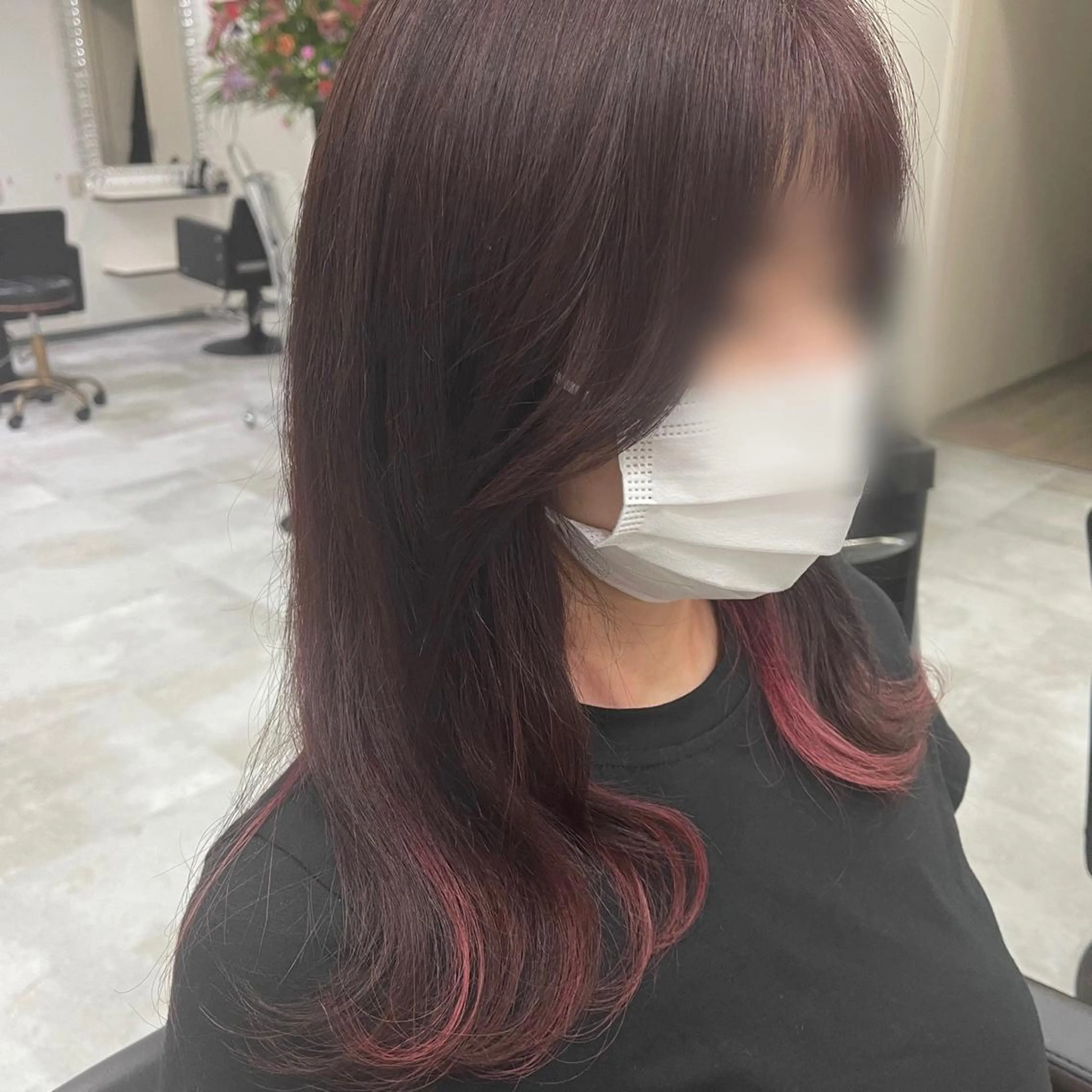 ミディアム カラー ピンクカラー 韓国風ヘア ヘアカラー トリートメント &chaLme   心斎橋所属・emi/髪質改善/ 韓国風/艶カラーのヘアスタイル