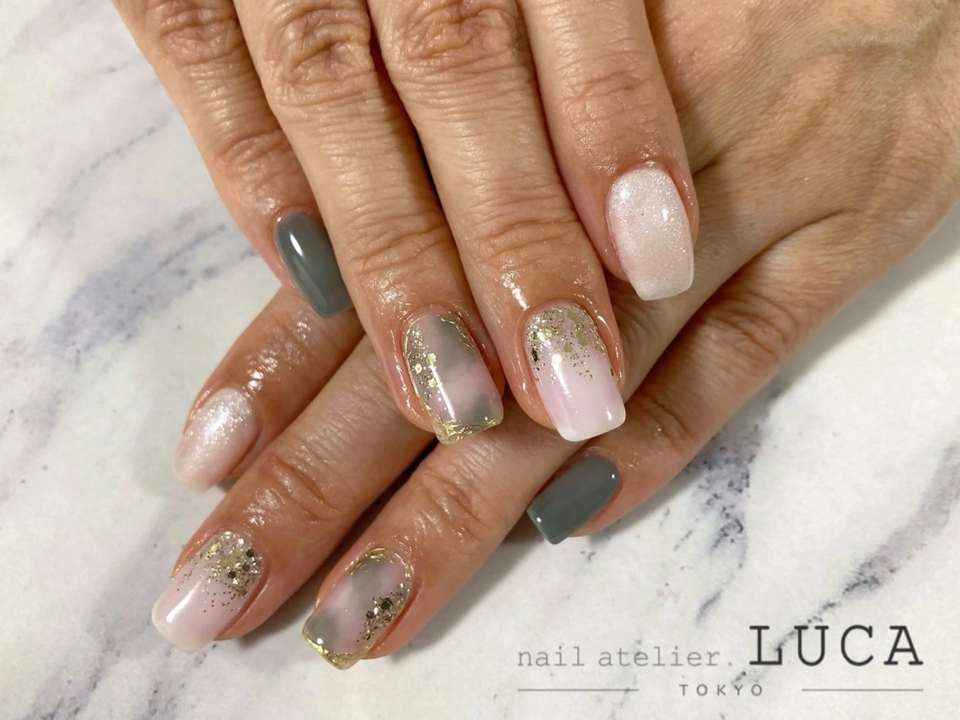 ネイル フレンチネイル ジェルネイル パラジェル ネイルアトリエルカ 米原のネイルデザイン