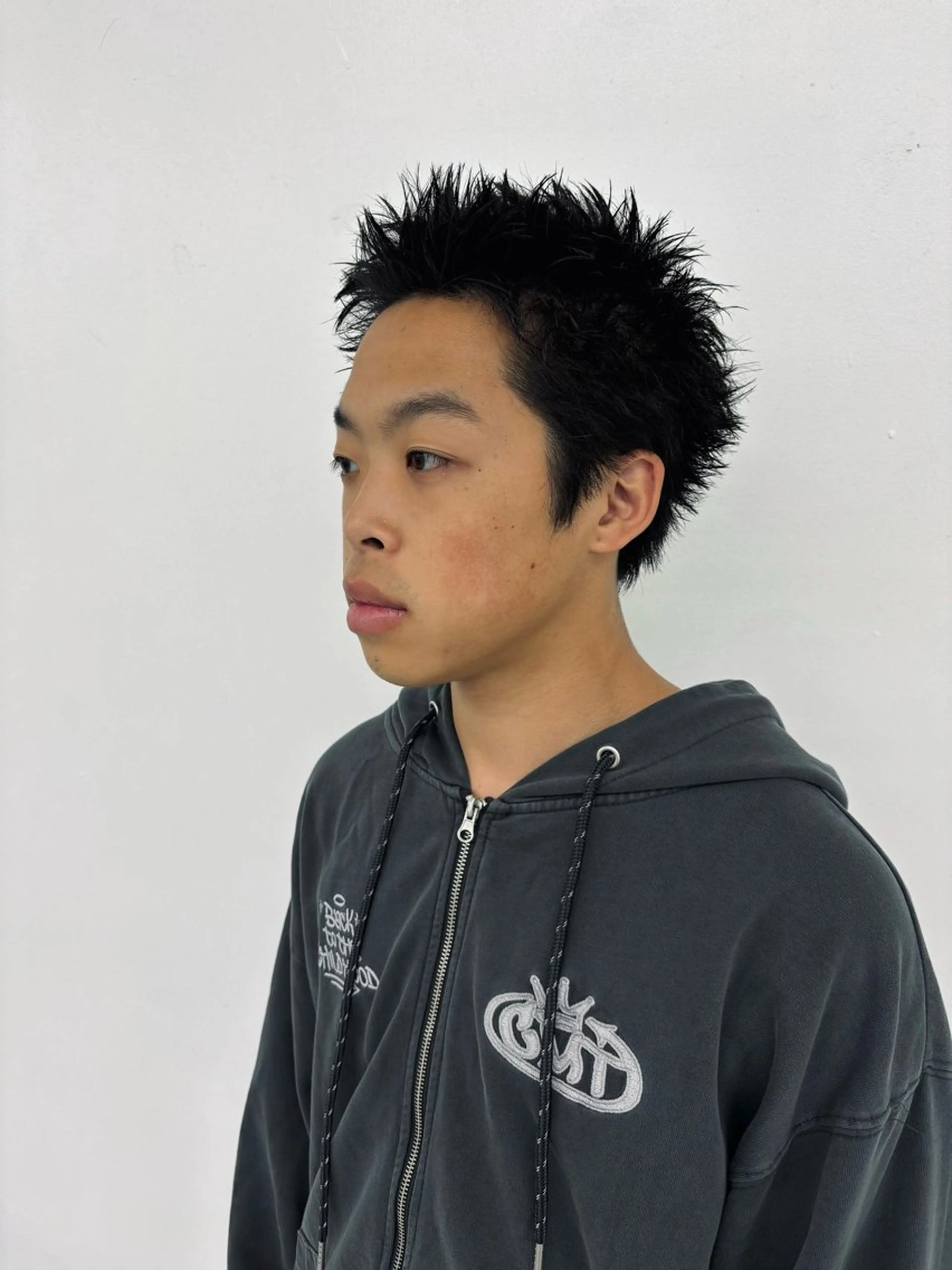 メンズ カット スパイキーパーマ 柏NO1 藤本葉のヘアスタイル