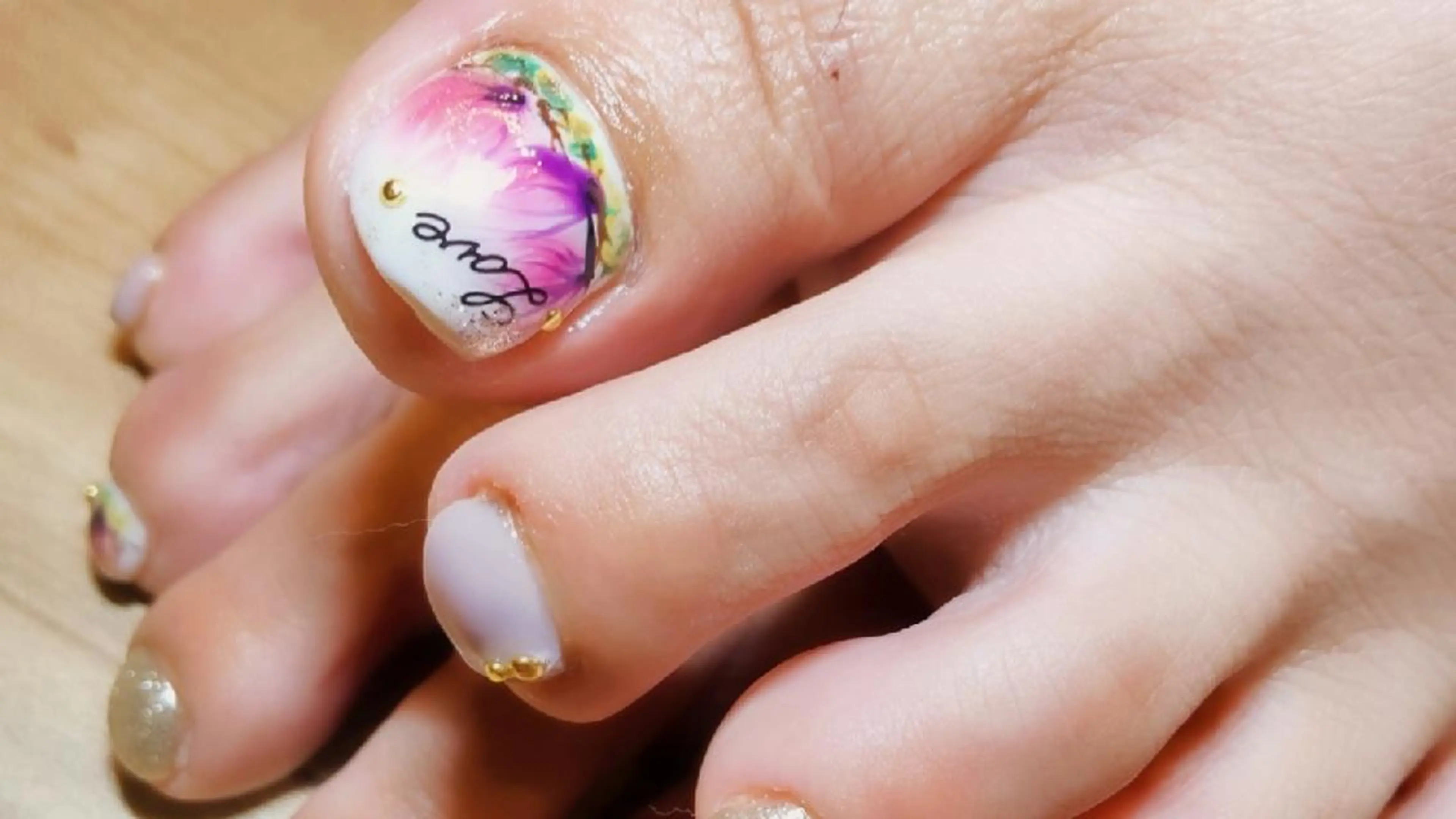 ネイル アートネイル フラワーネイル フットネイル フットネイル infinity skyのネイルデザイン