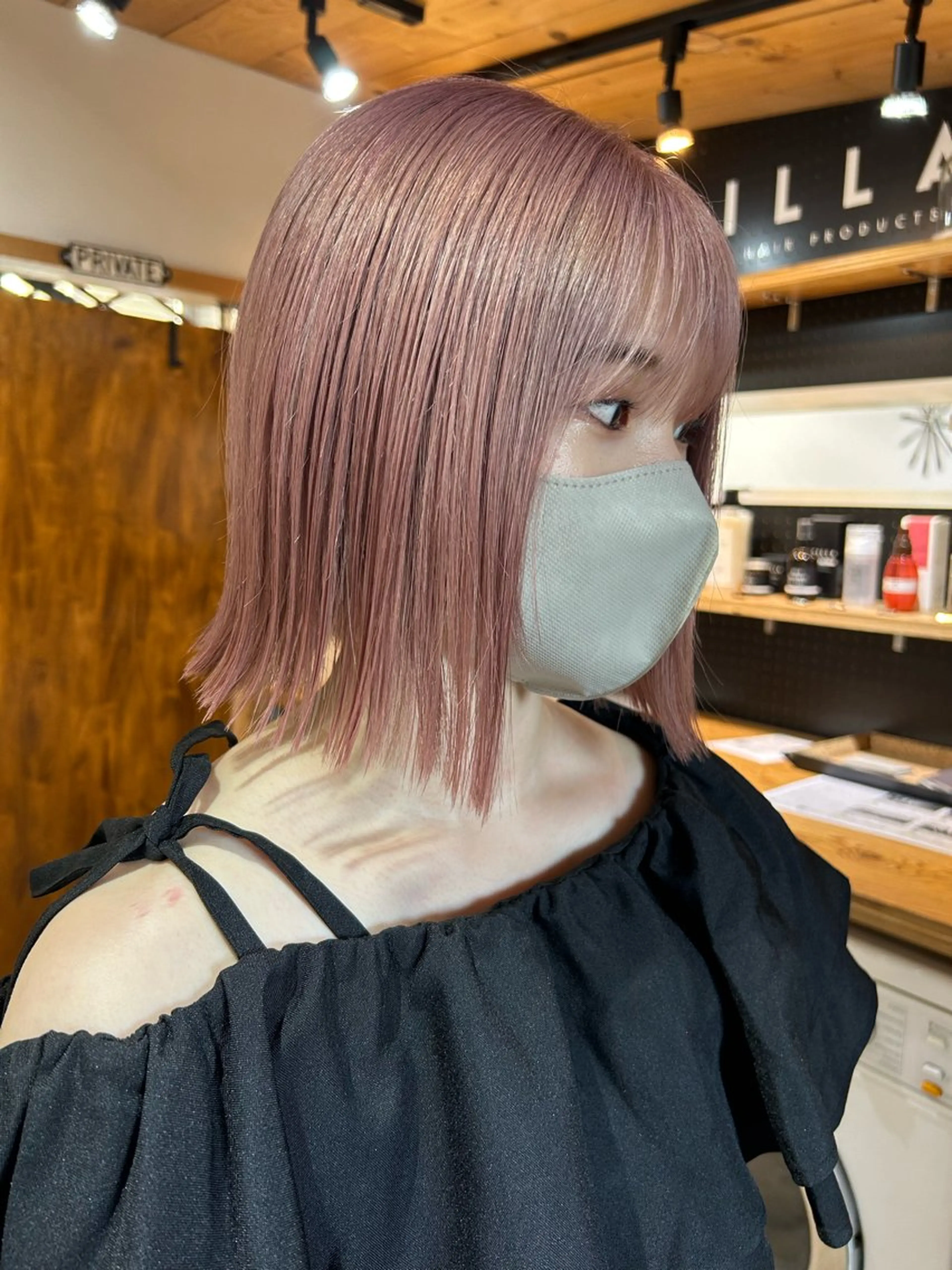 ミディアム カラー メンズ ベージュカラー ピンクカラー ピンクベージュ カット ヘアカラー トリートメント 🧸艶々韓国ヘア 🧁mizunaのヘアスタイル