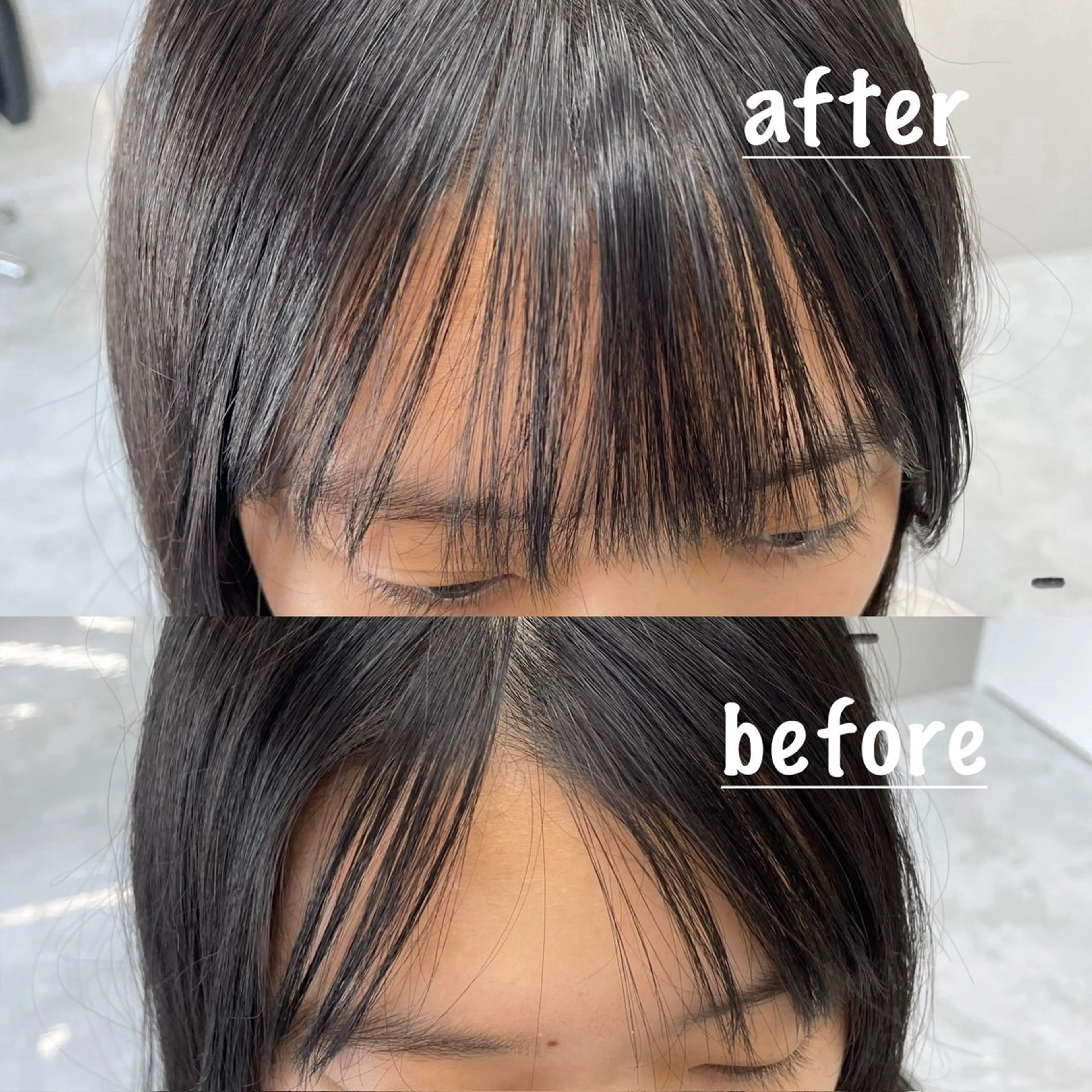 【前髪の割れ癖や浮き癖解消に】前髪カット＋クロスパーマの写真