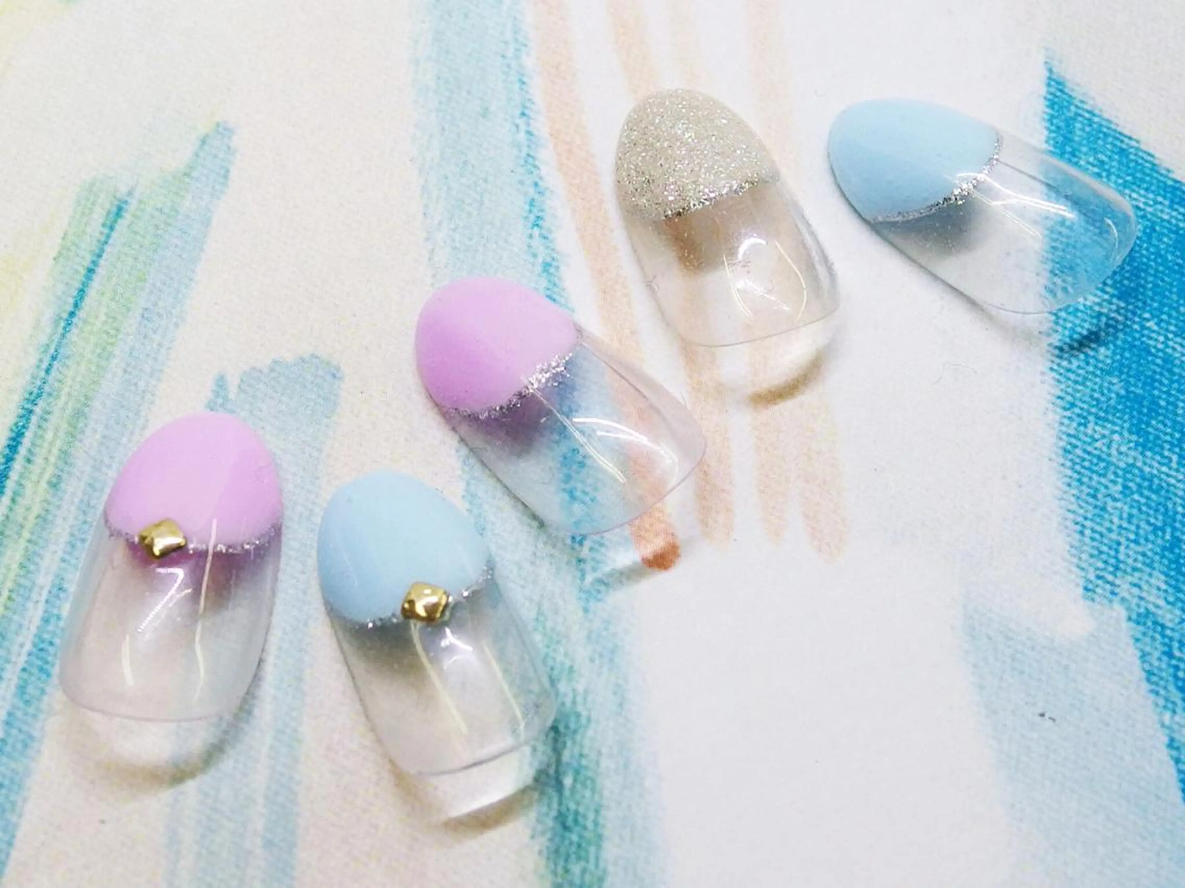 ネイル クリアネイル パステルネイル 春ネイル ティーエヌ 金山駅東口店のネイルデザイン