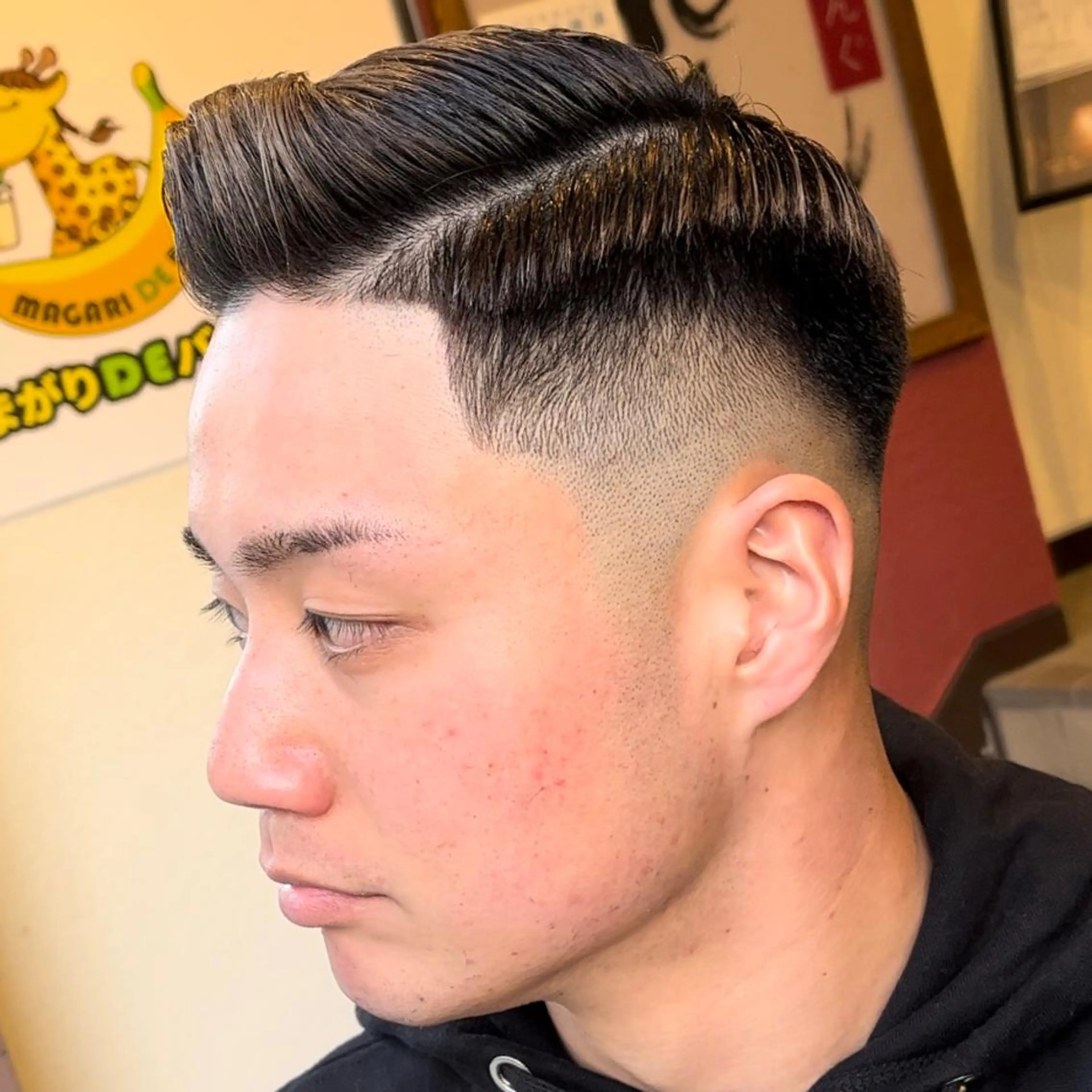 ショート メンズ フェードカット メンズパーマ スキンフェード スペインカール カット 立川/メンズパーマ 厚進太郎のヘアスタイル