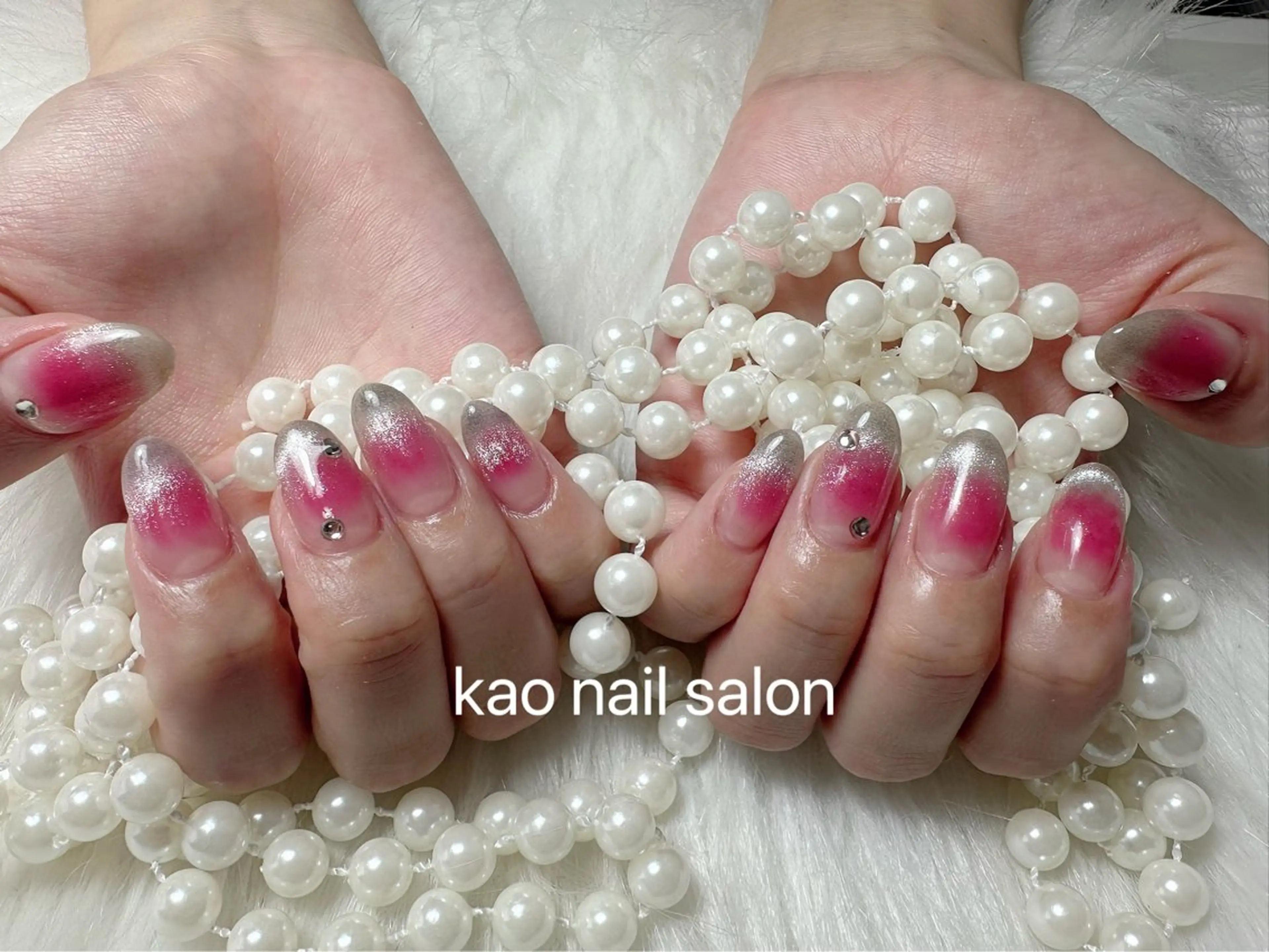 ネイル チークネイル 長さ出し フレンチネイル ジェルネイル ガラスフレンチ ハンドネイル kao nail マグネット/長さだしのネイルデザイン