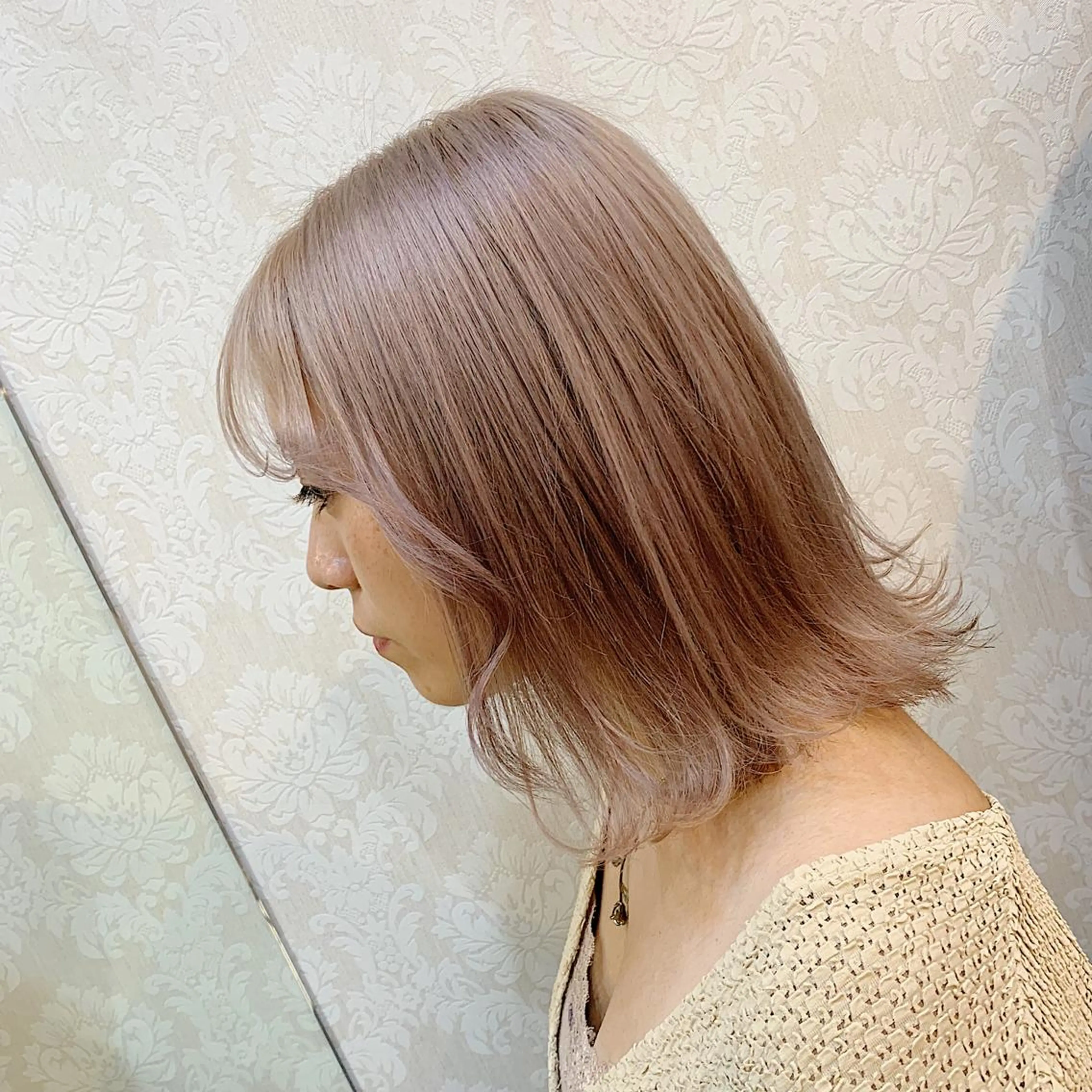 ミディアム カラー ベージュカラー ホワイトベージュ GO TODAY SHAiRE SALON 町田店所属・🫧大森 知夏🫧のヘアスタイル