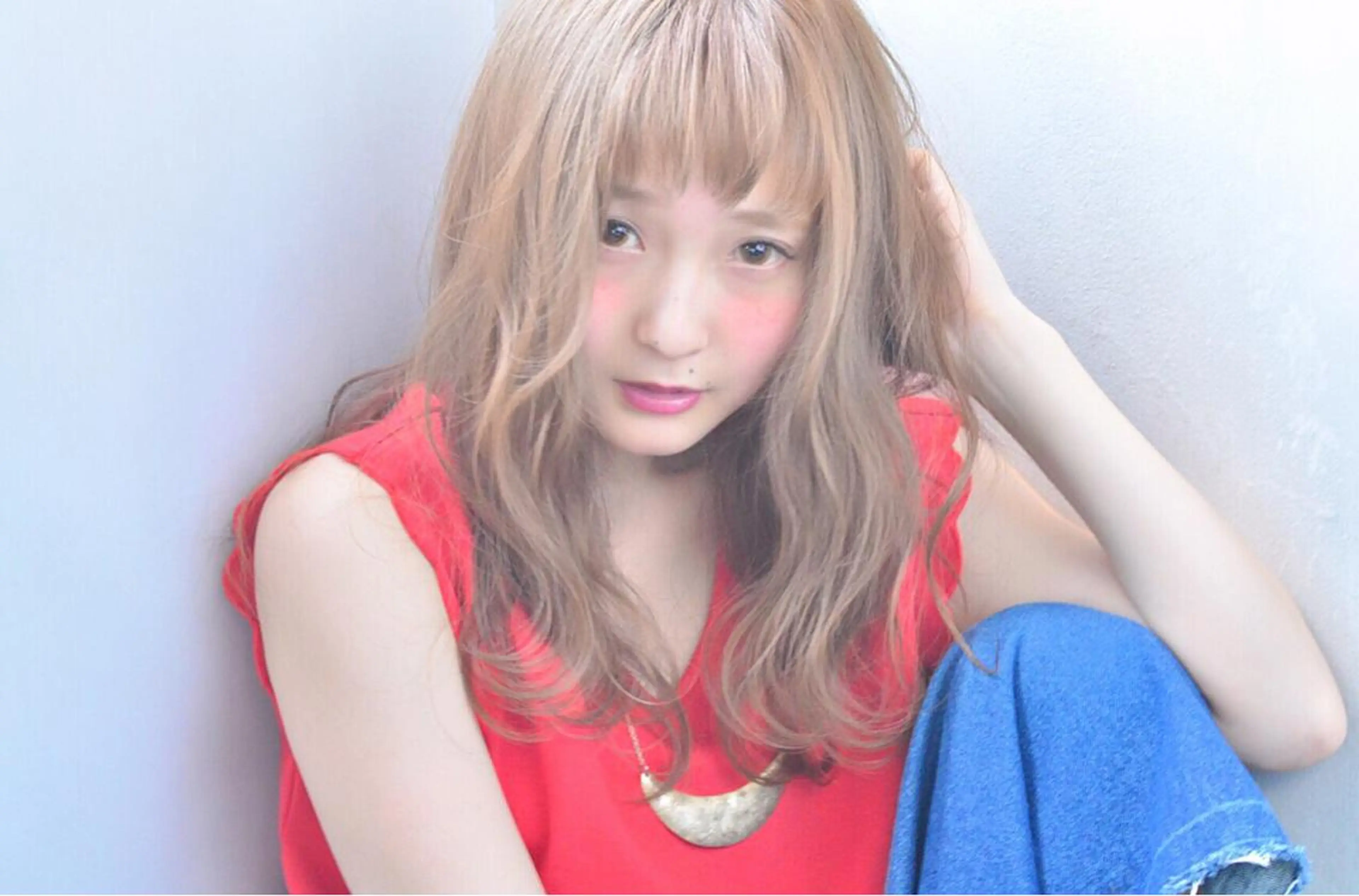 セミロング ロング カラー パーマ ヘアアレンジ ブリーチ 透明感カラー ブリーチなしカラー autre所属・大久保 ひでなりのヘアスタイル