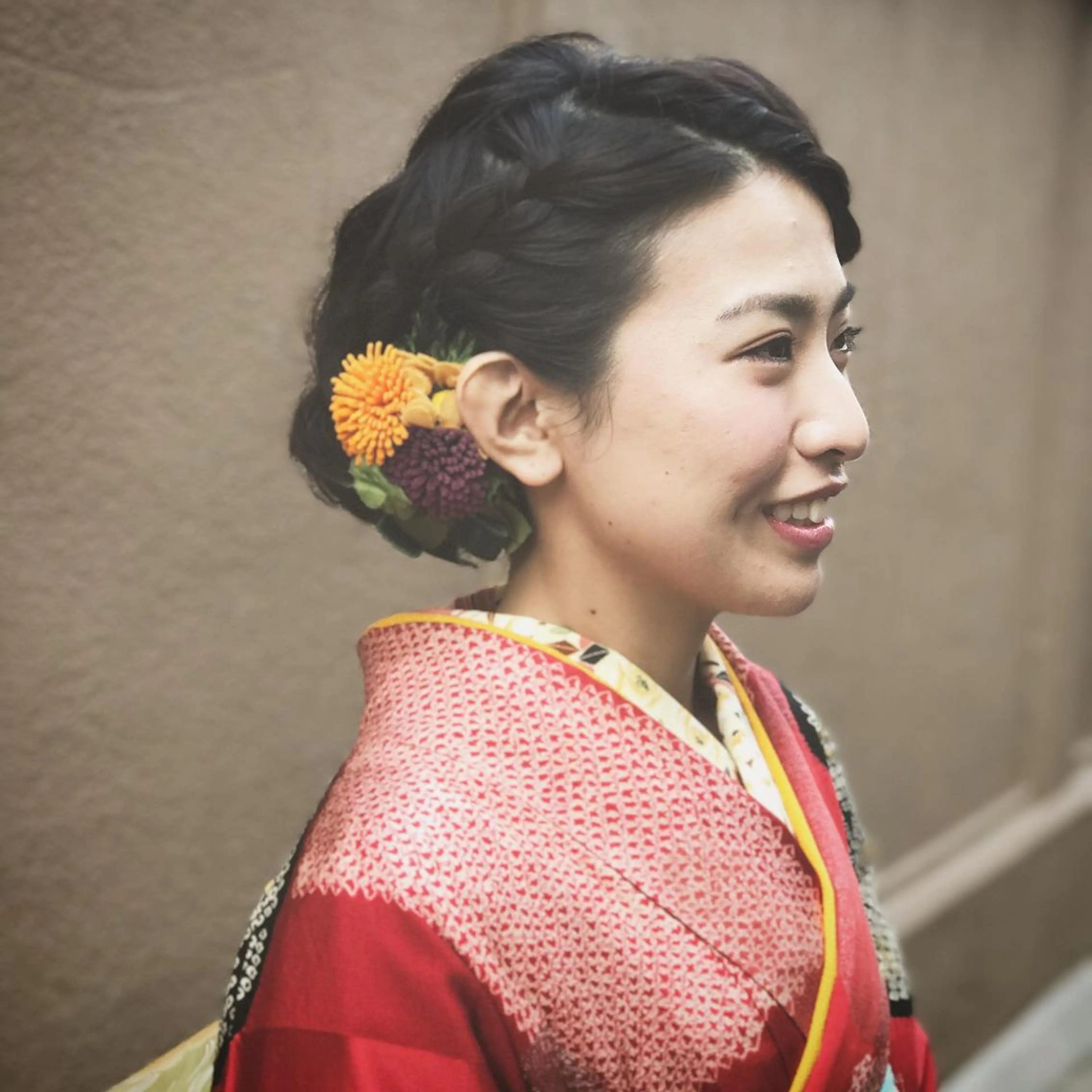 セミロング ヘアアレンジ 成人式 BRAIDS💎愛子 大人ハイライト💎のヘアスタイル