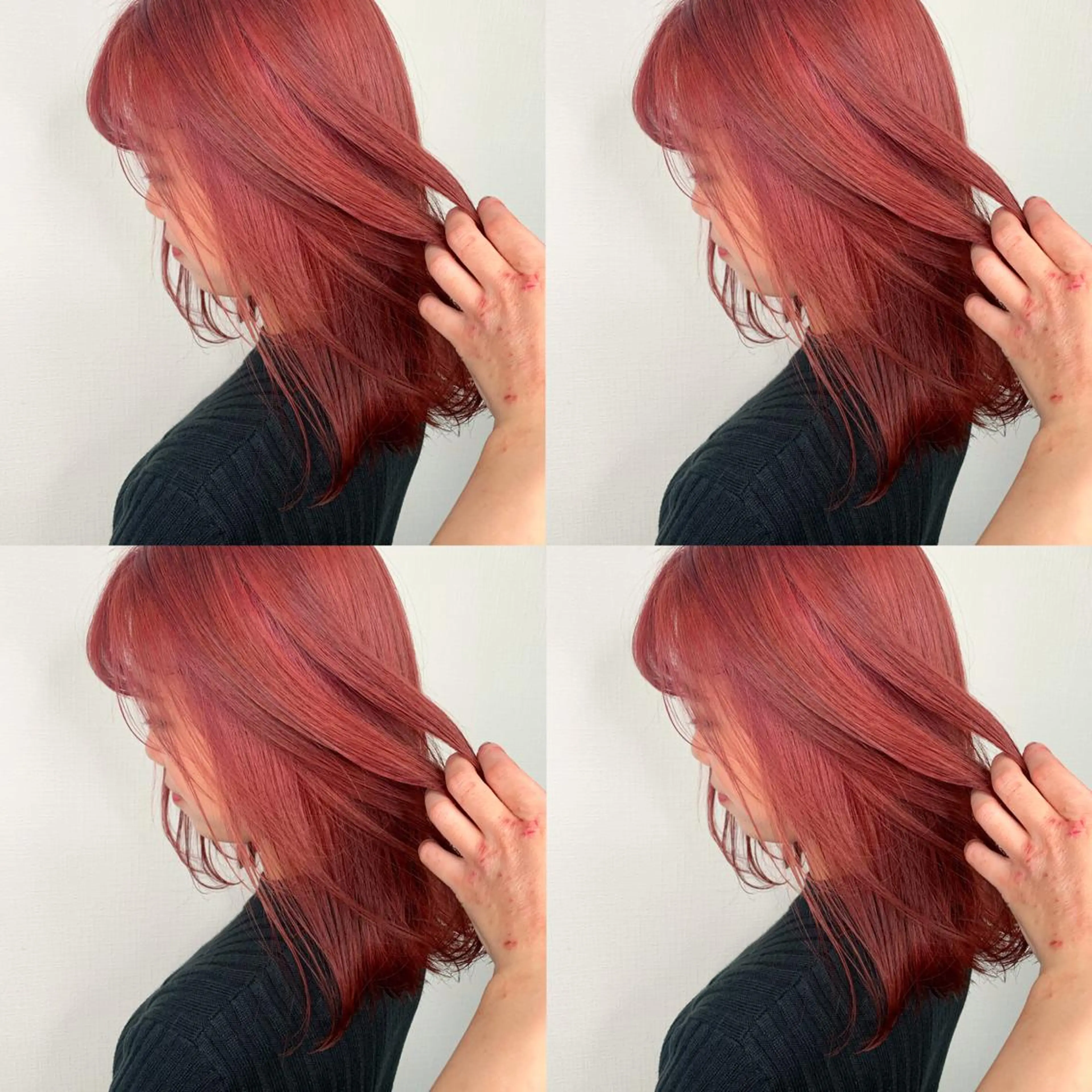 セミロング カラー ピンクカラー ヘアカラー 袴田 伊代のヘアスタイル