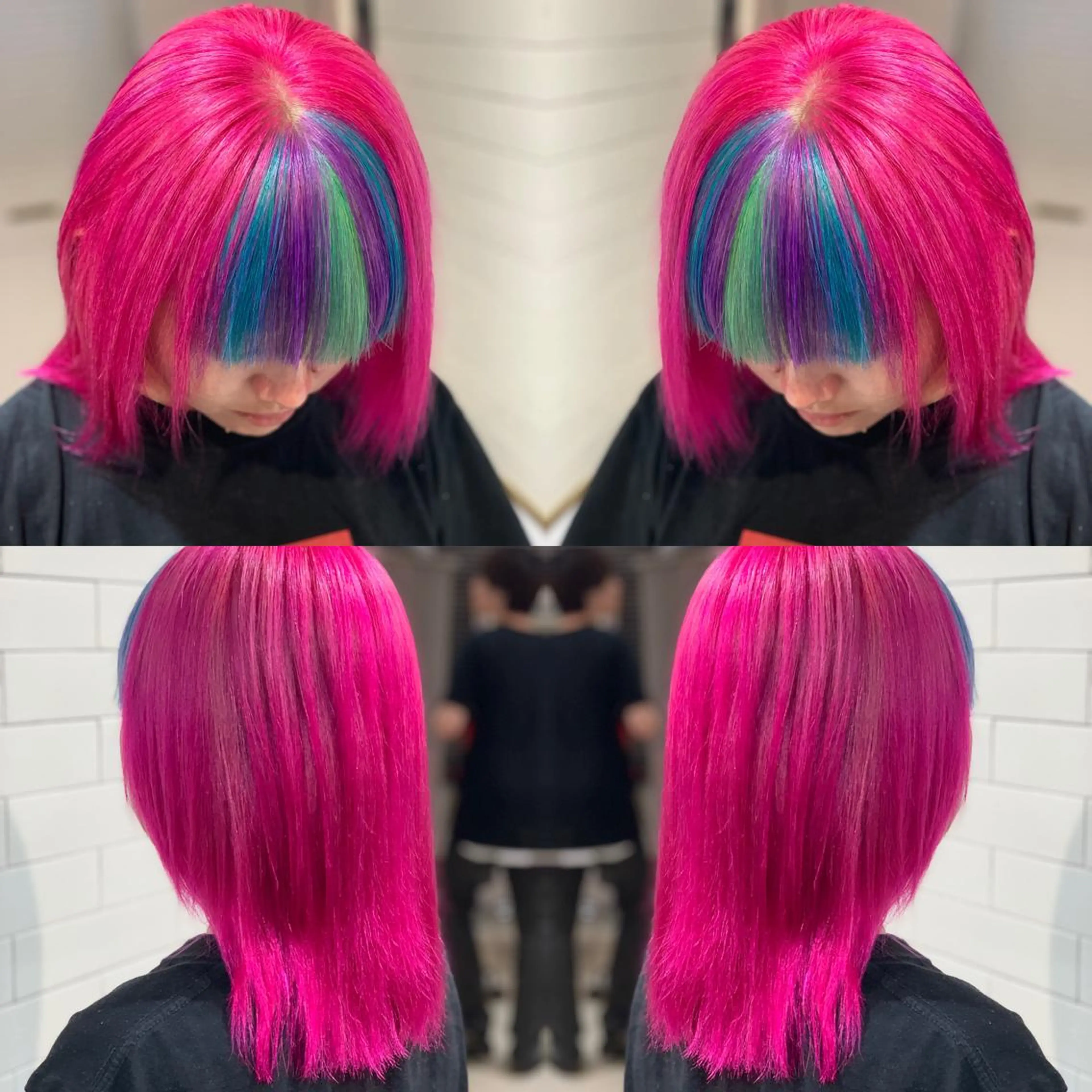 ミディアム カラー ヘアアレンジ ヘアカラー トリートメント 髪質改善×ハイトーン 中田啄也のヘアスタイル