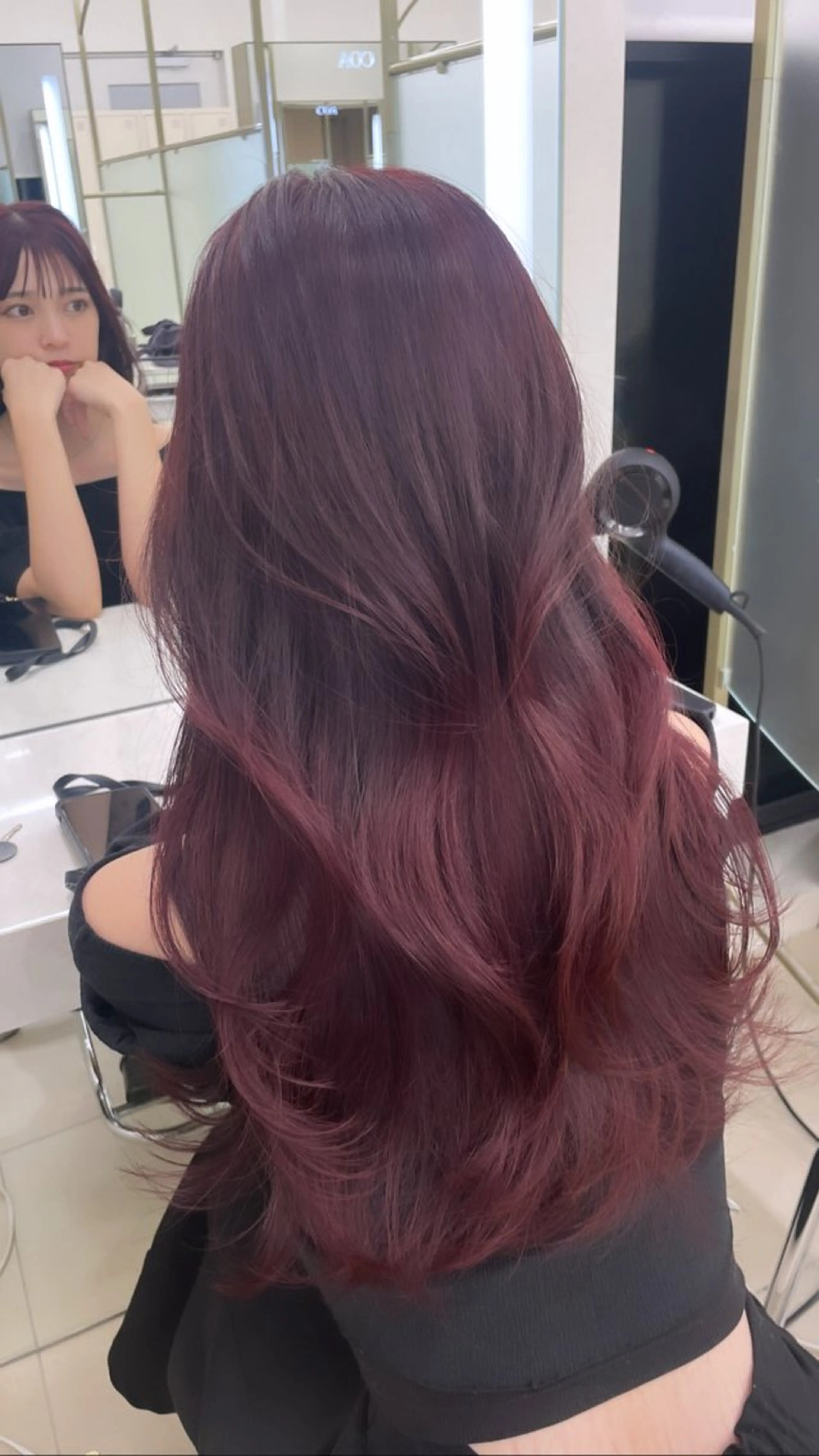 ロング カラー カット ヘアカラー トリートメント COA GINZA 空也/前髪/顔まわりのヘアスタイル